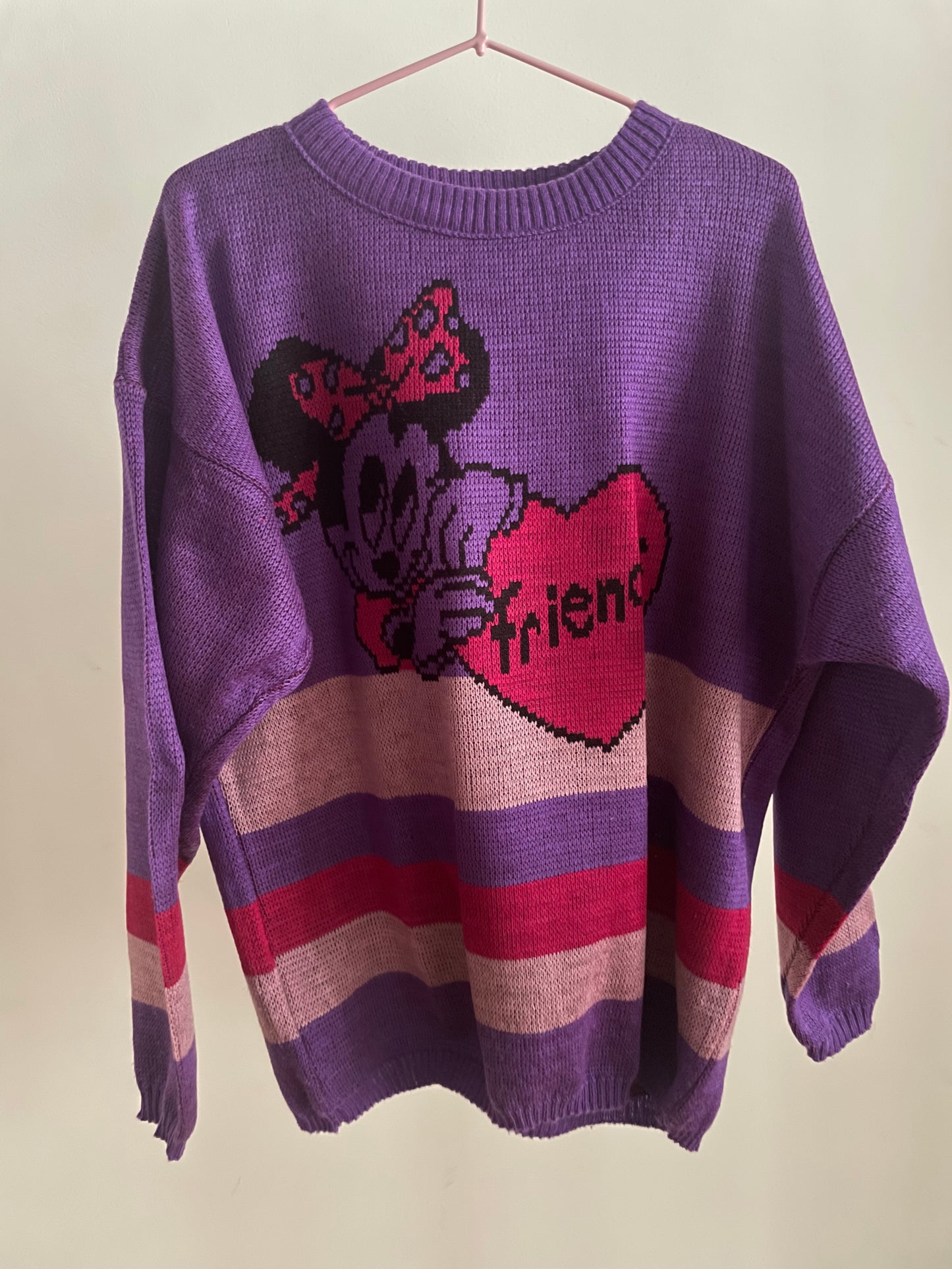 Baby Minnie "Friends" Vintage Purple Sweater