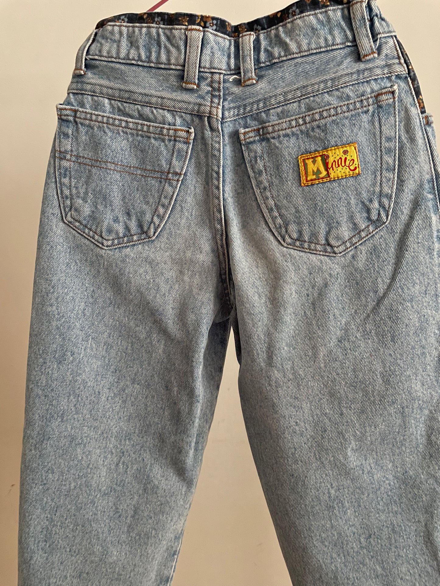 Minnie & Daisy denim trouser with flowers application