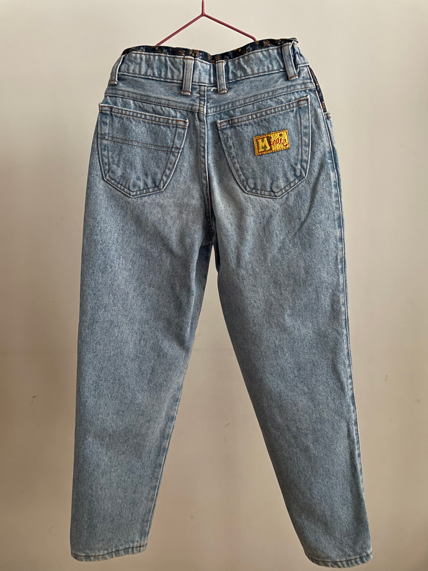 Minnie & Daisy denim trouser with flowers application