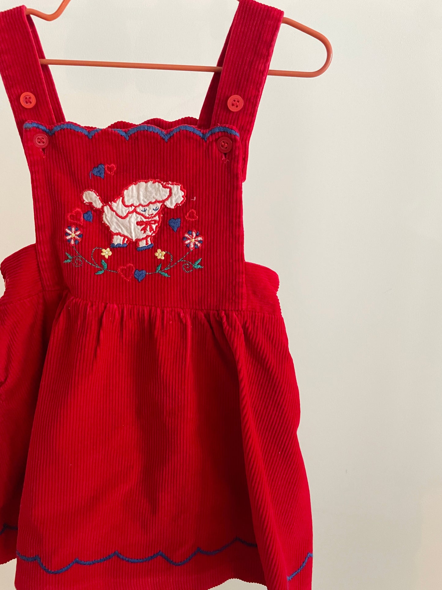 Little lamb corduroy vintage overall dress