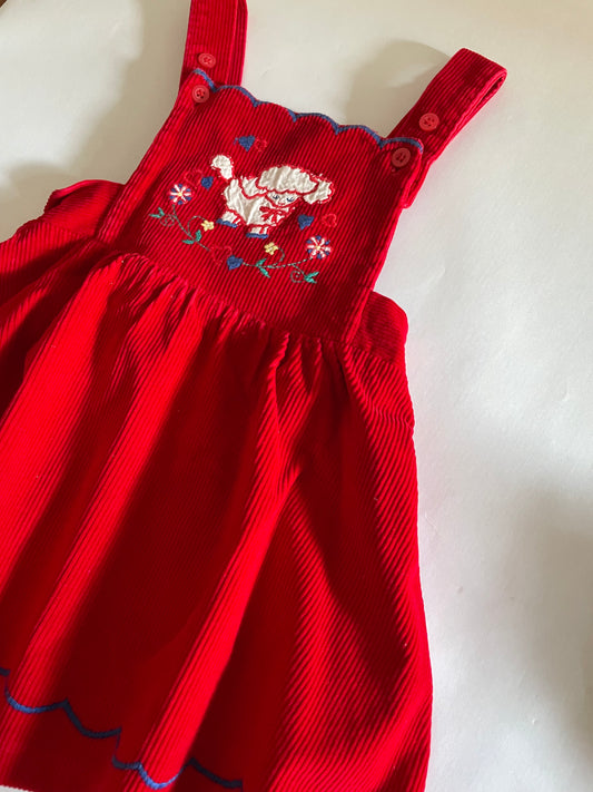 Little lamb corduroy vintage overall dress