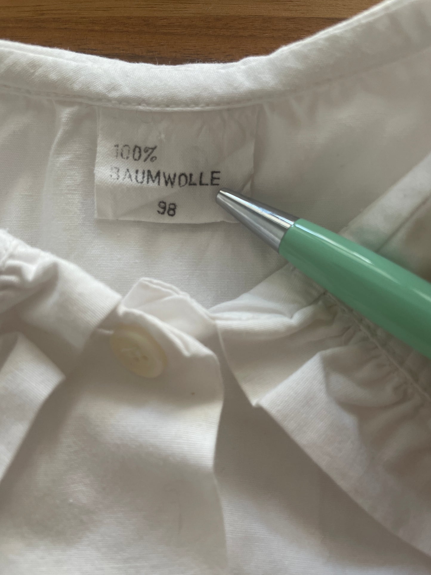 Embroidered collar vintage white shirt