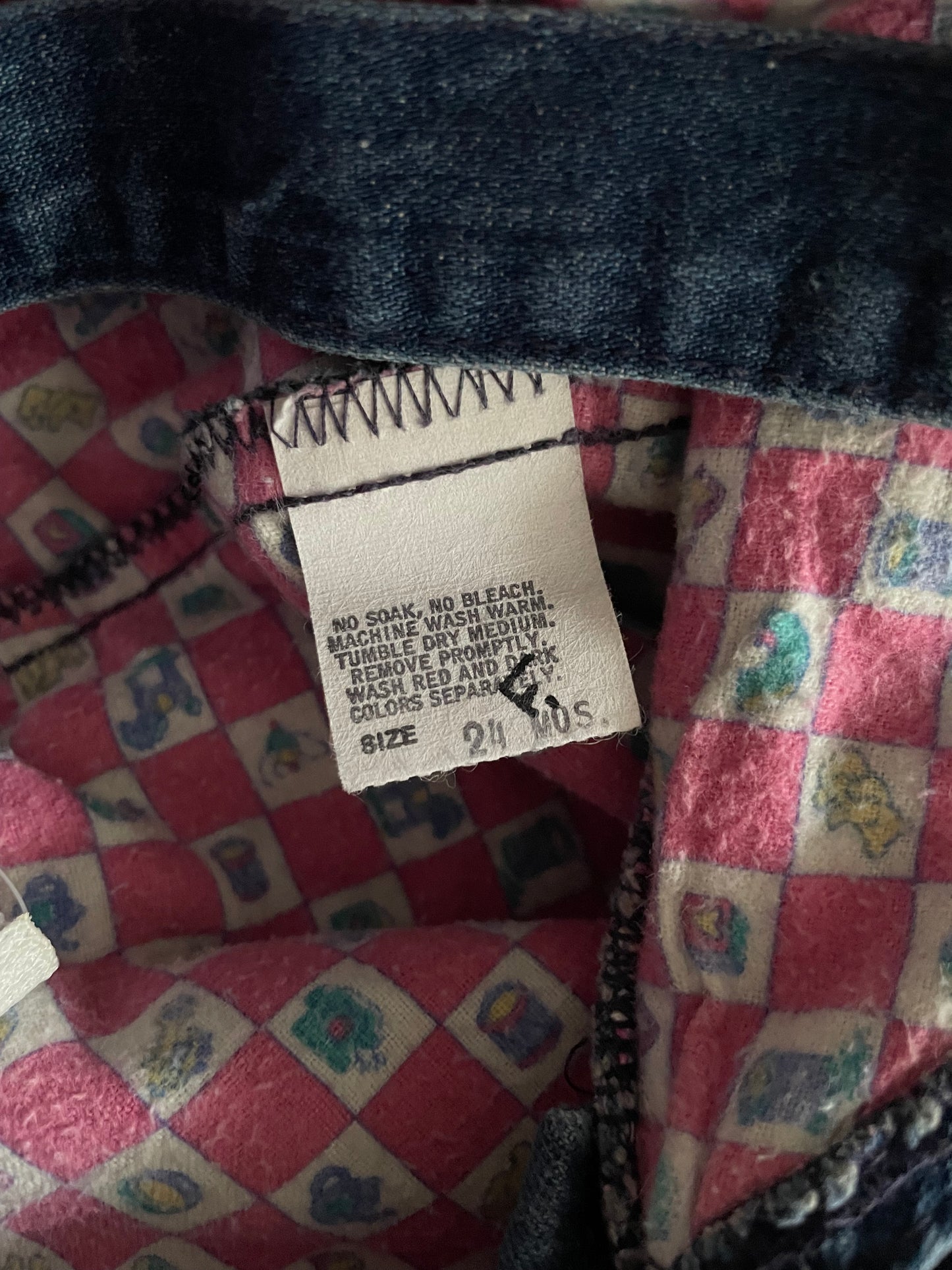 OshKosh b'Gosh Vintage Overall with toy and check fabric