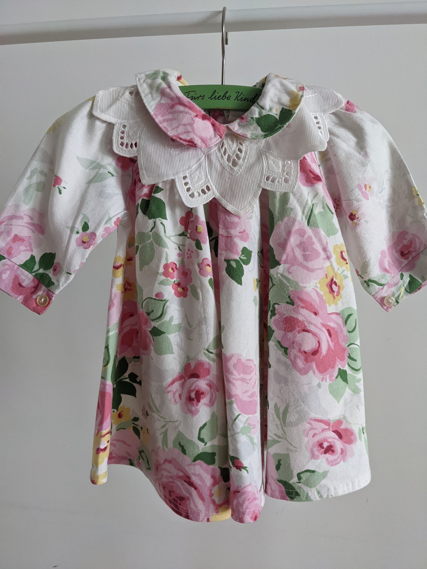 White big collared flowered baby dress