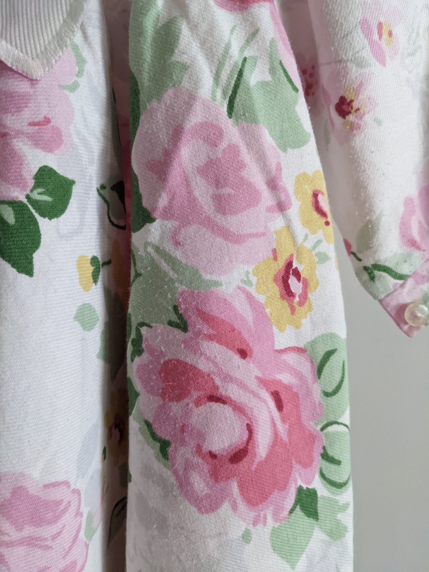 White big collared flowered baby dress