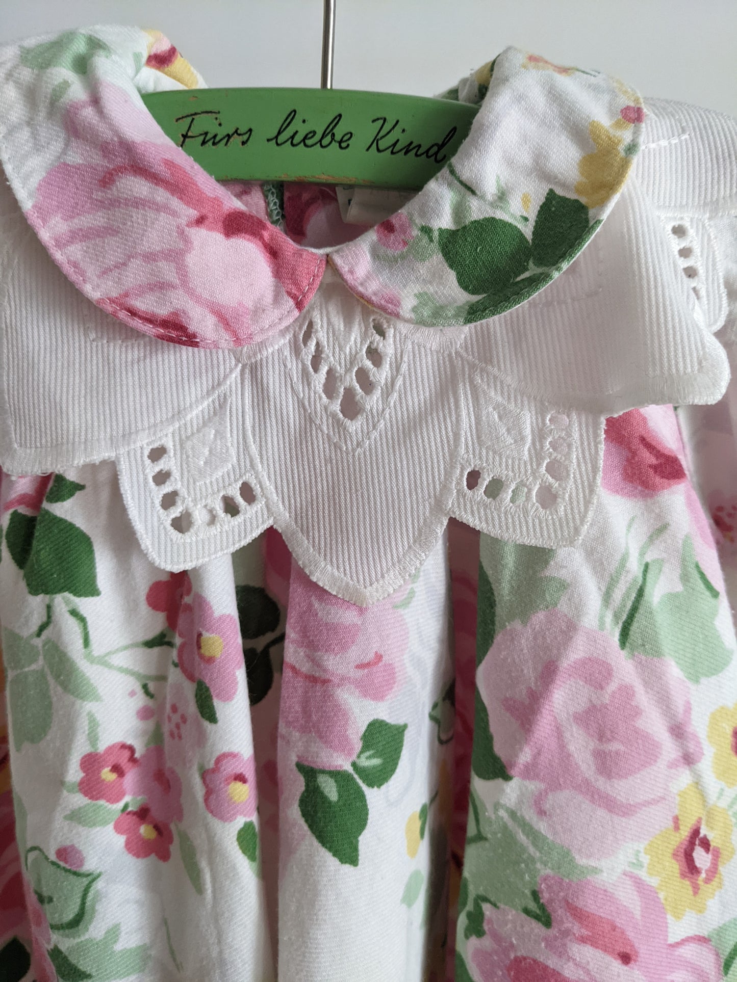 White big collared flowered baby dress