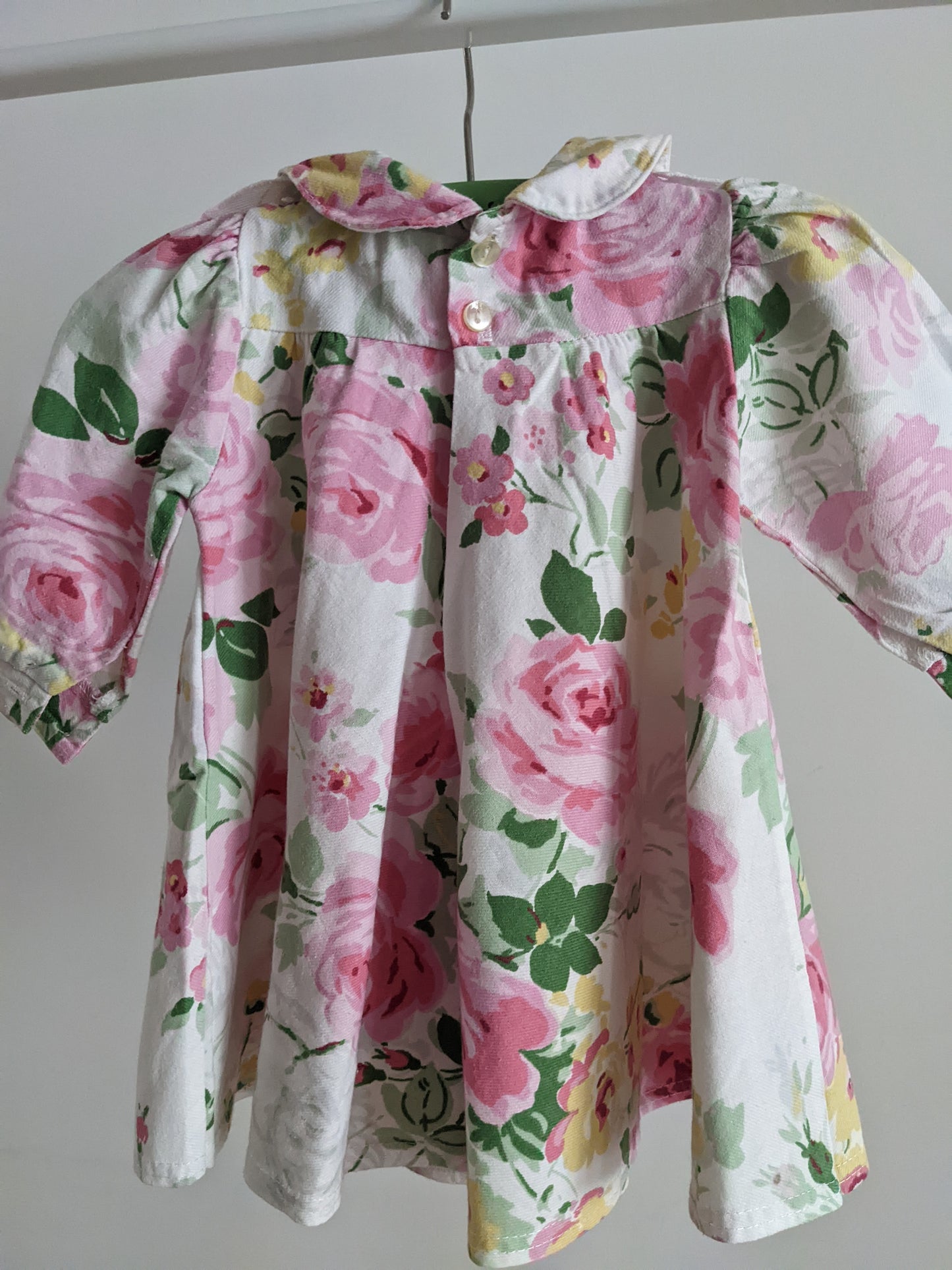 White big collared flowered baby dress