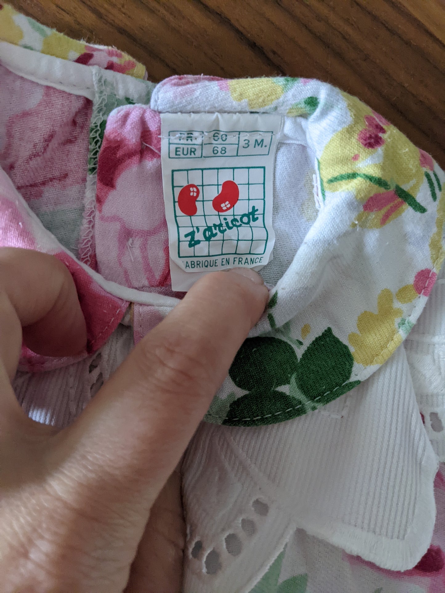 White big collared flowered baby dress