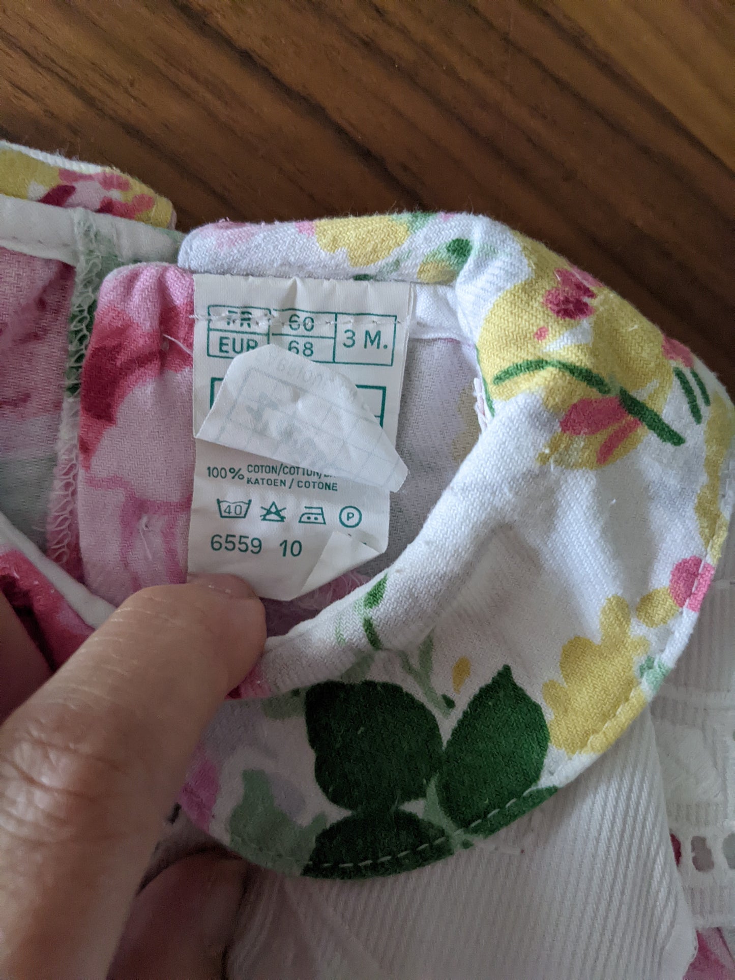 White big collared flowered baby dress