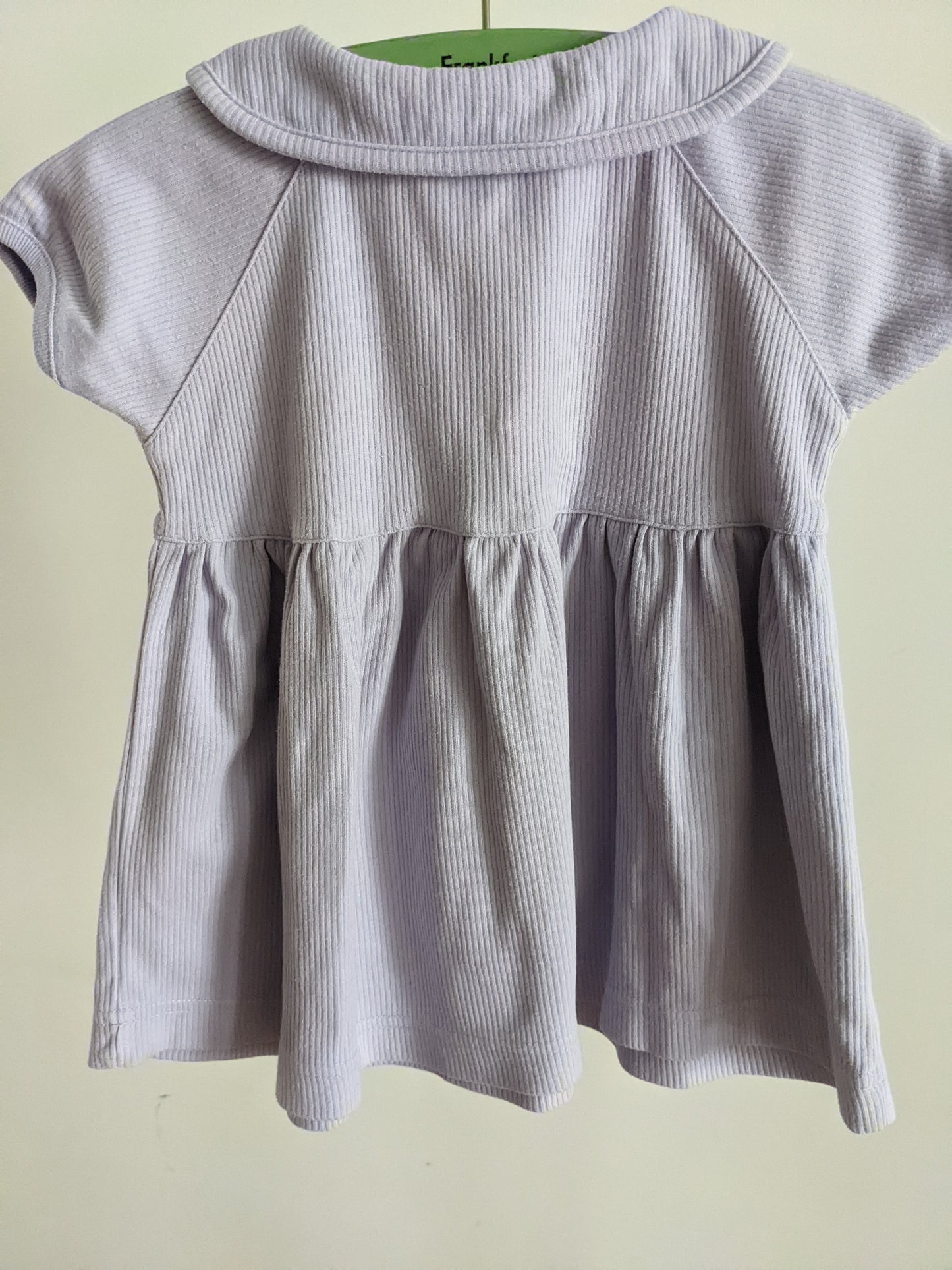 Lilac ribbed rabbits baby dress