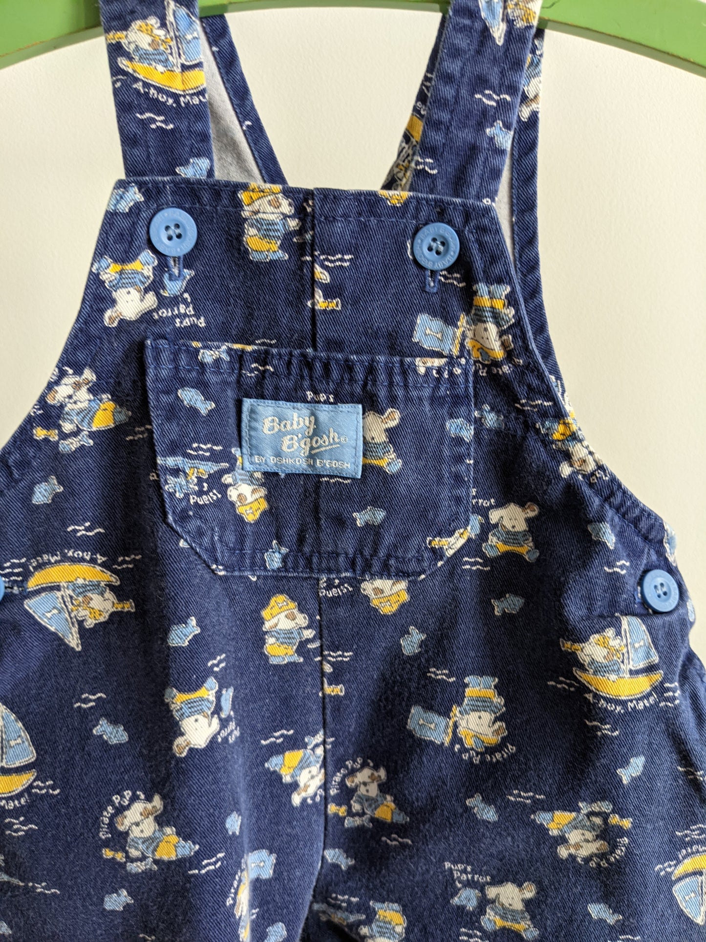 Baby b'Gosh blue bubble overall pirate puppy 80