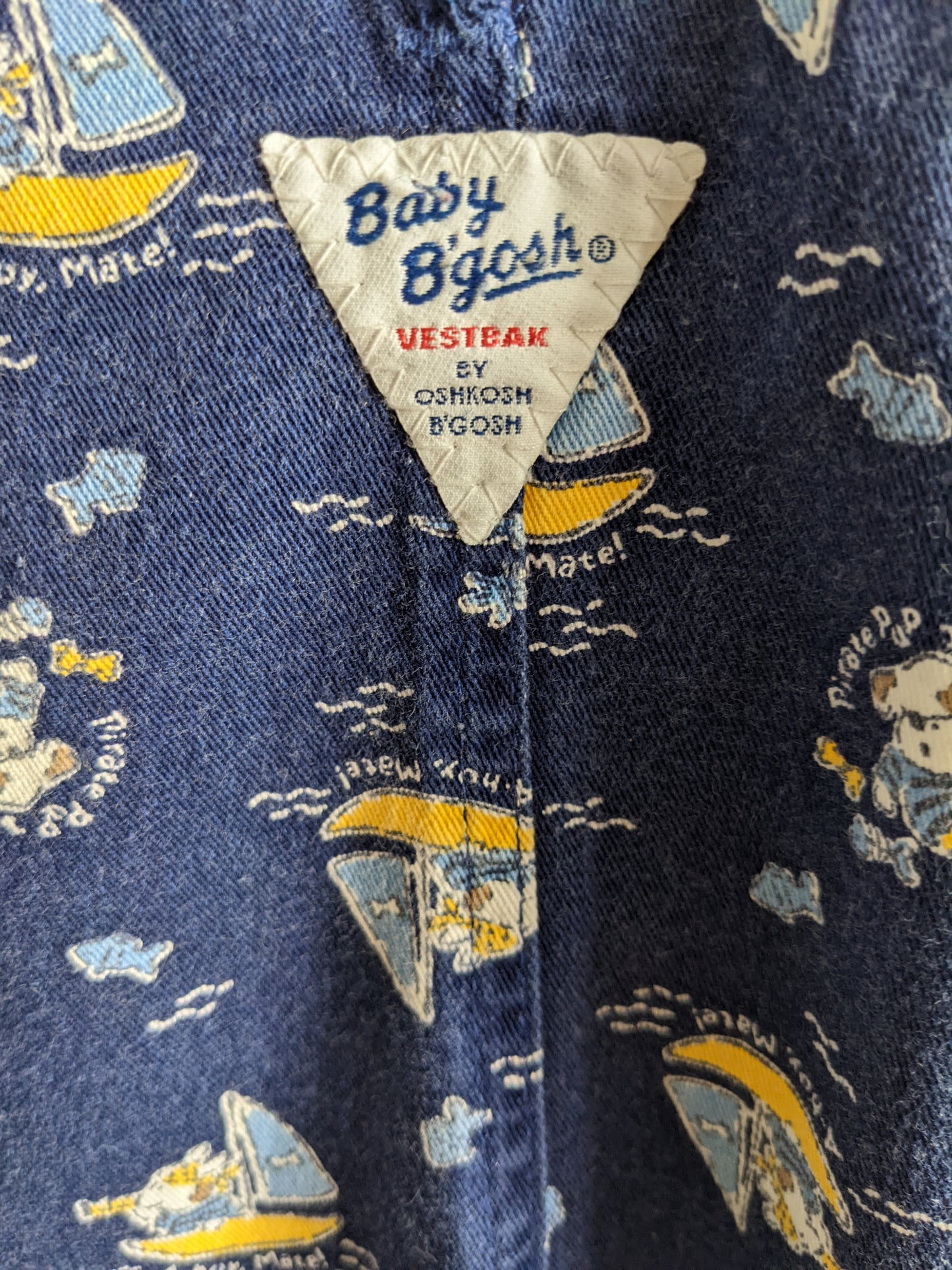 Baby b'Gosh blue bubble overall pirate puppy 80