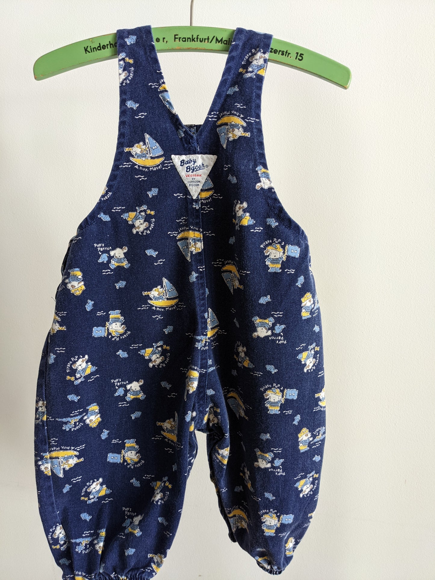 Baby b'Gosh blue bubble overall pirate puppy 80