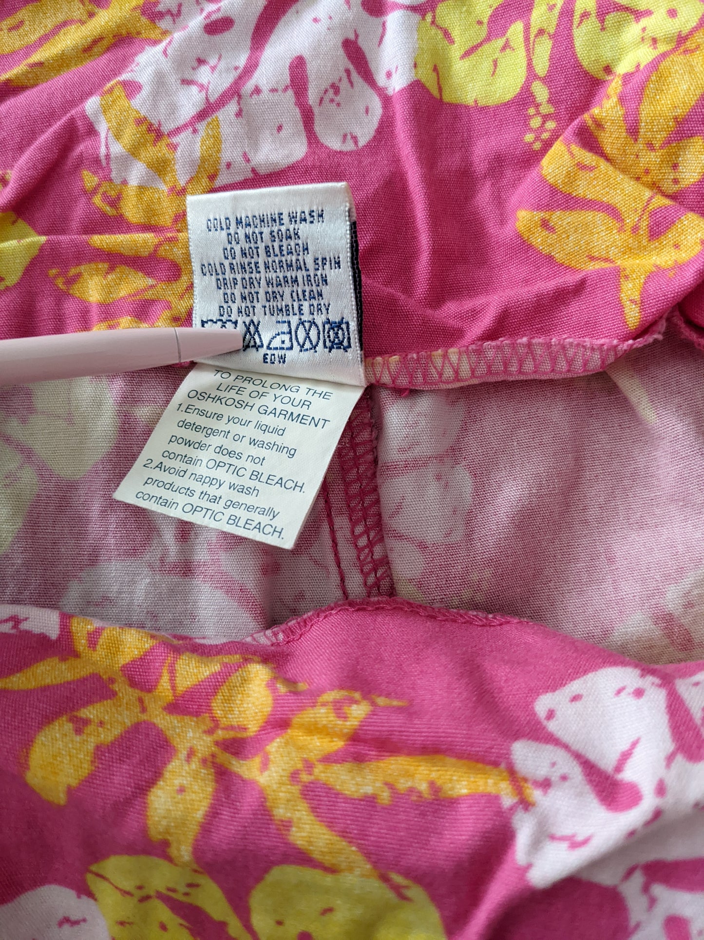 OshKosh b'Gosh pink overall Hawaii print 80