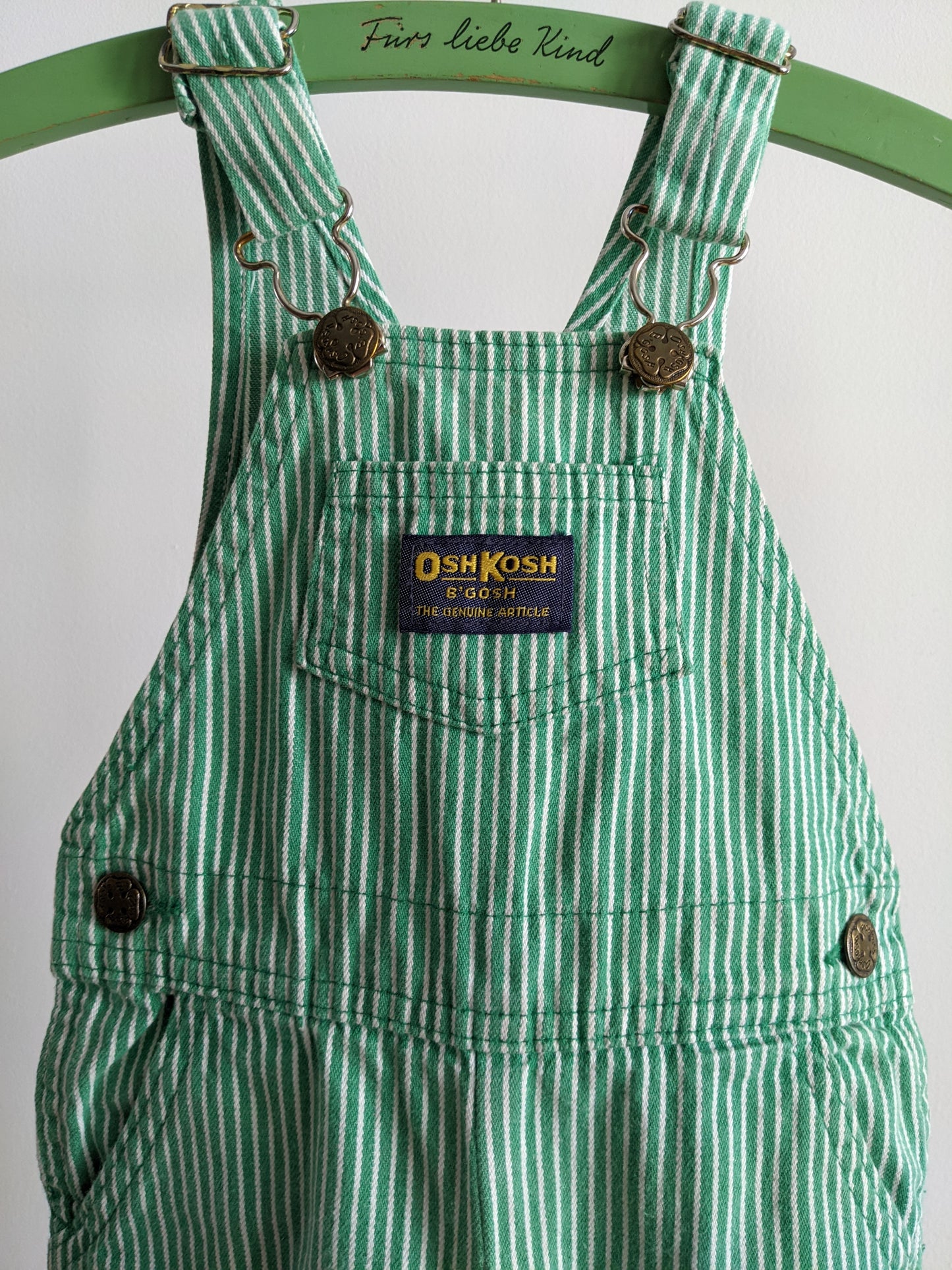 OshKosh b'Gosh green hickory stripes USA RARE