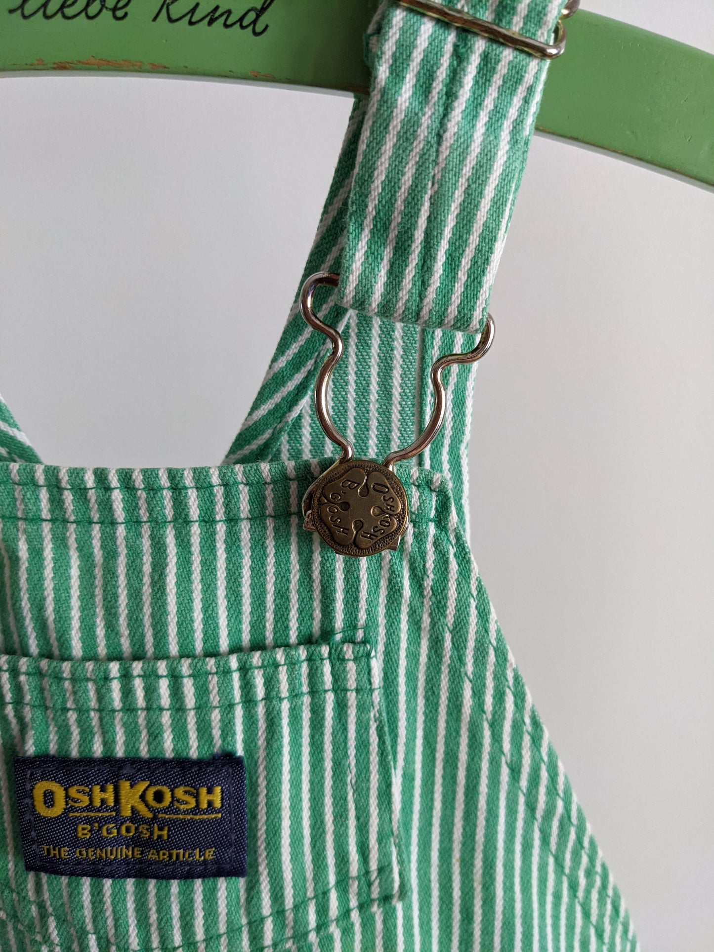 OshKosh b'Gosh green hickory stripes USA RARE