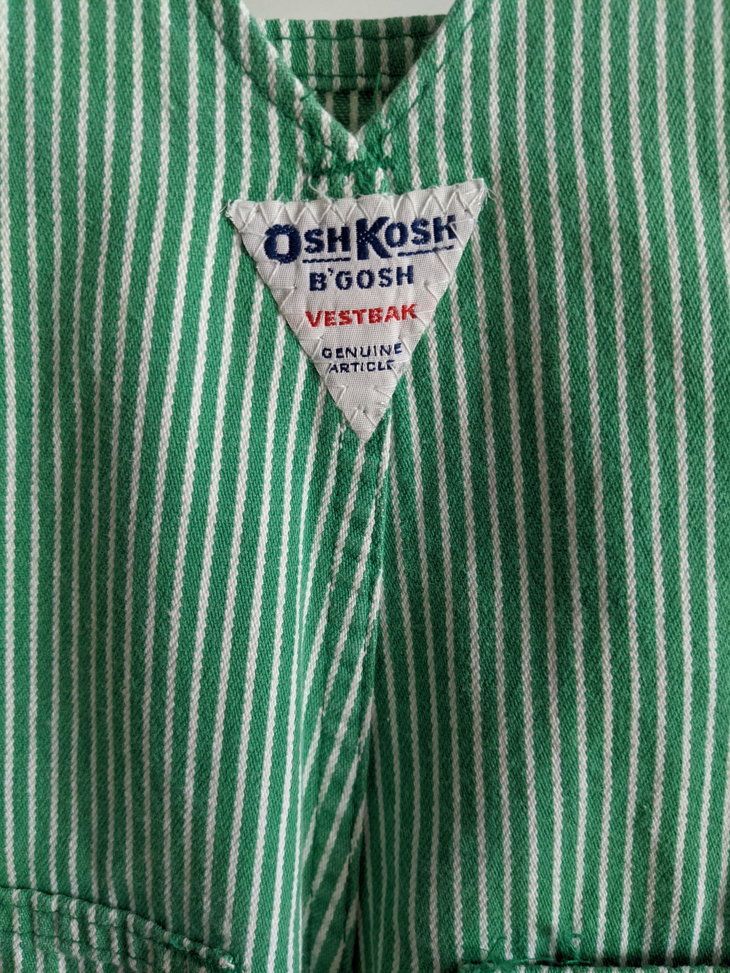 OshKosh b'Gosh green hickory stripes USA RARE