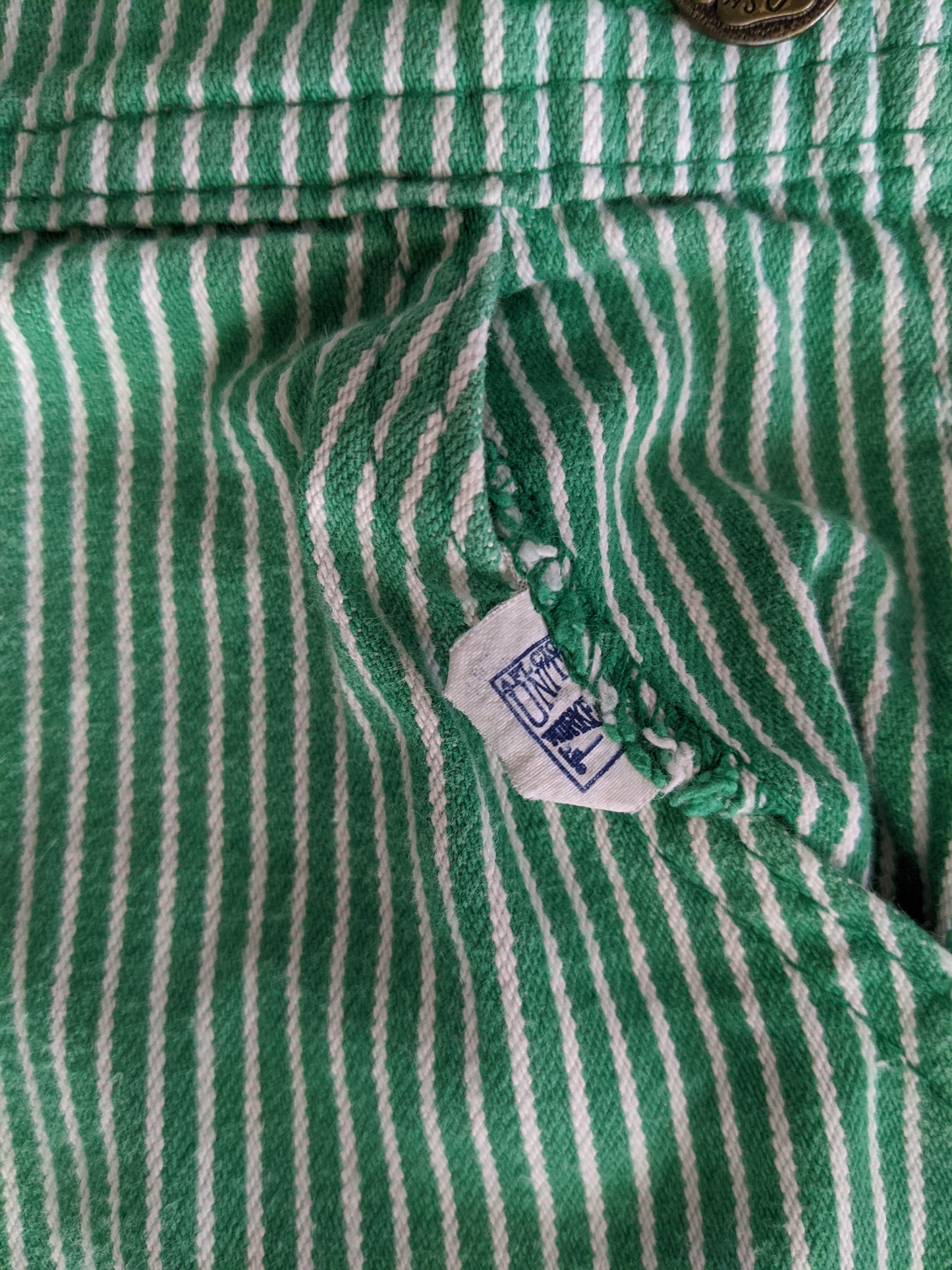OshKosh b'Gosh green hickory stripes USA RARE