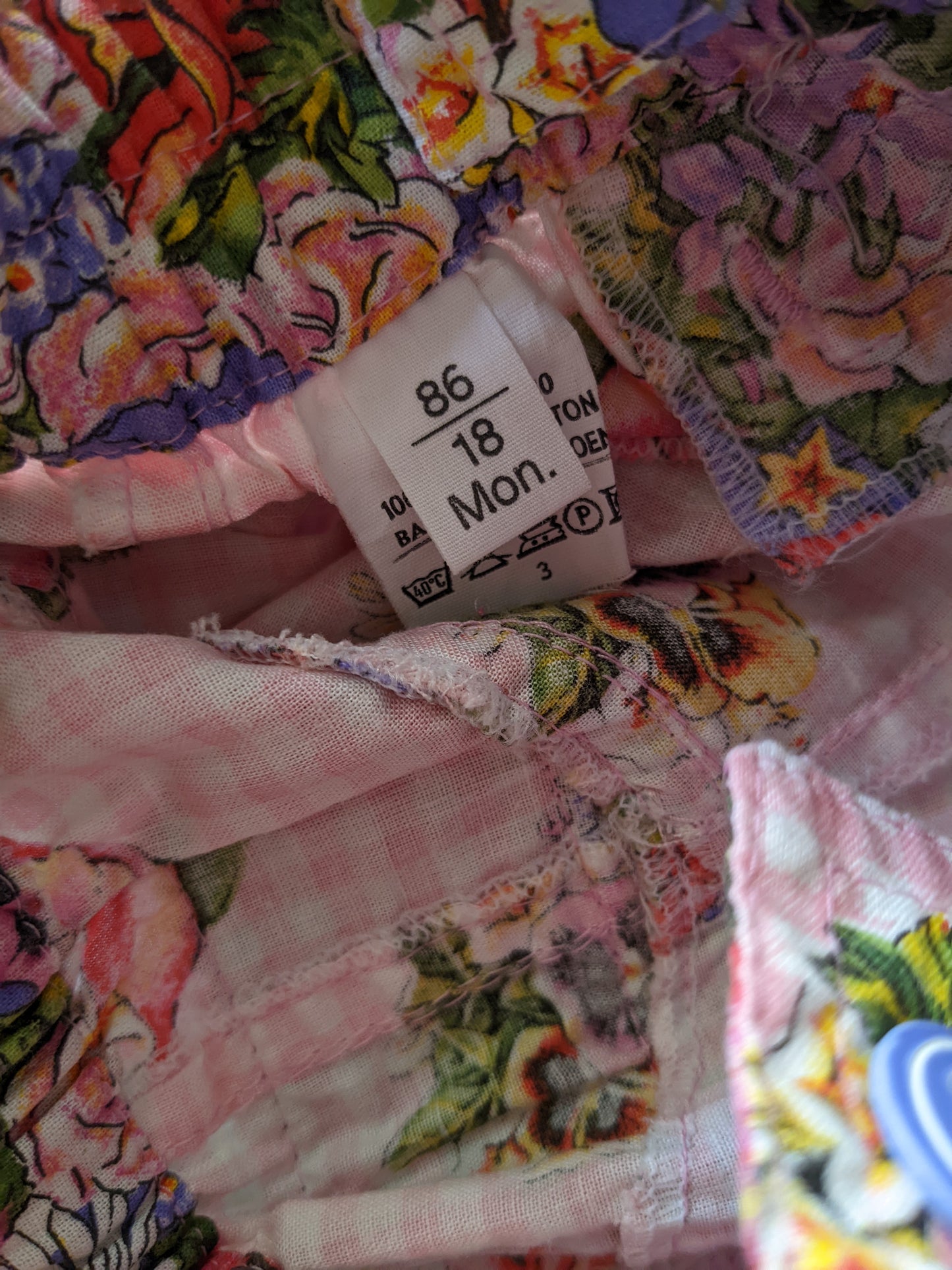 Pink Gingham and Flower Vintage Overall Set
