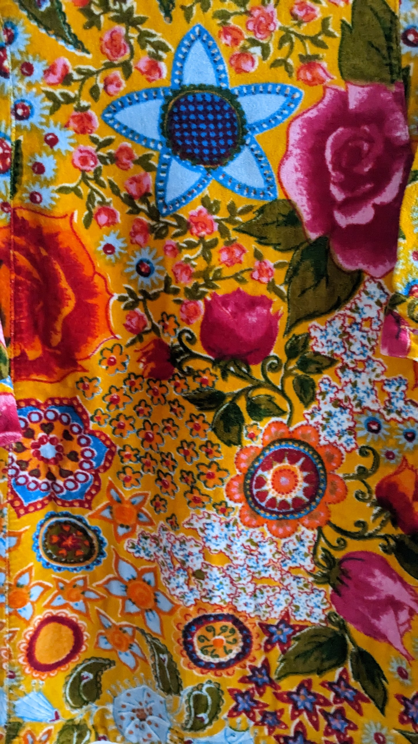 Oilily yellow velvet flower printed dress