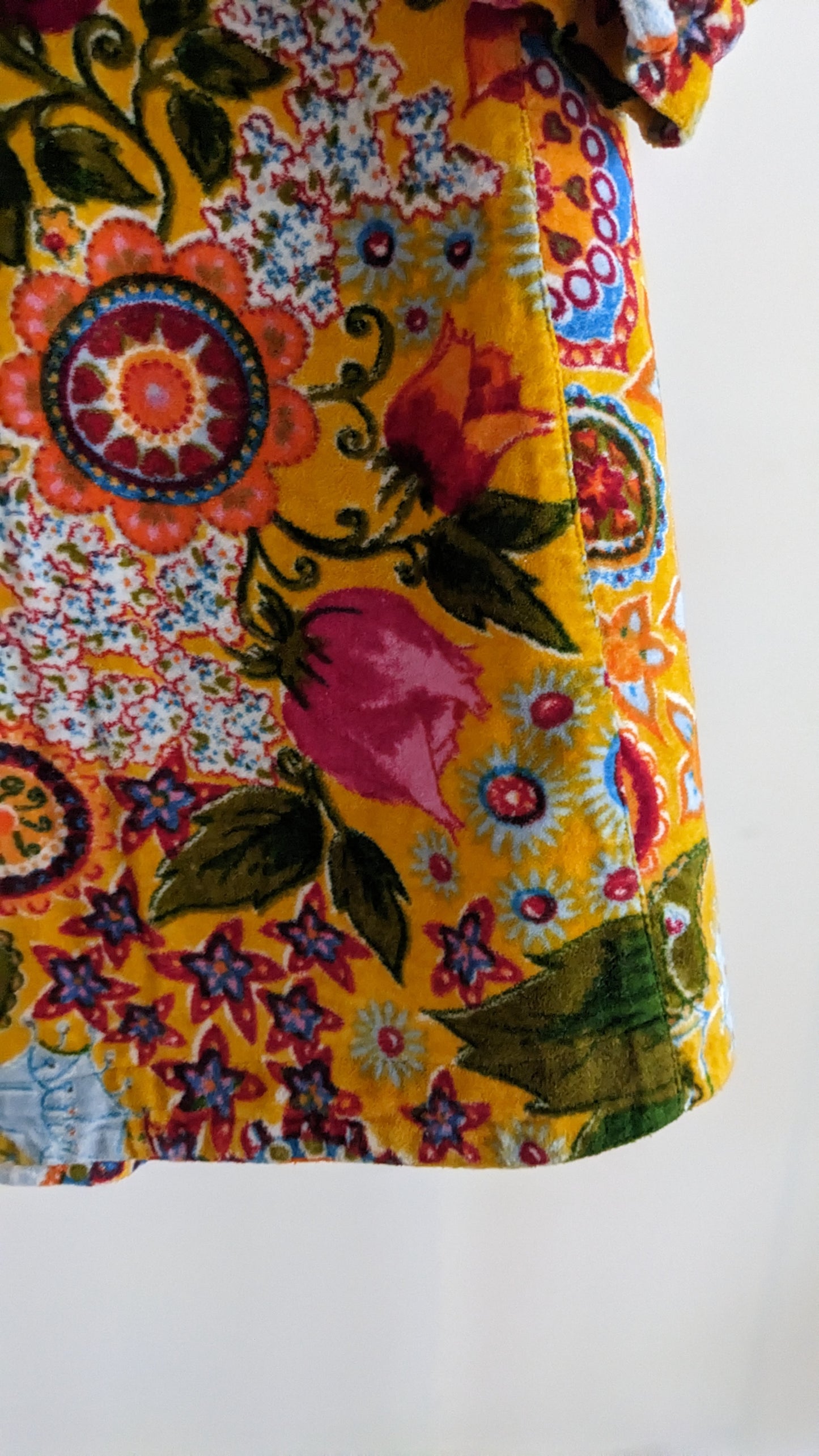Oilily yellow velvet flower printed dress