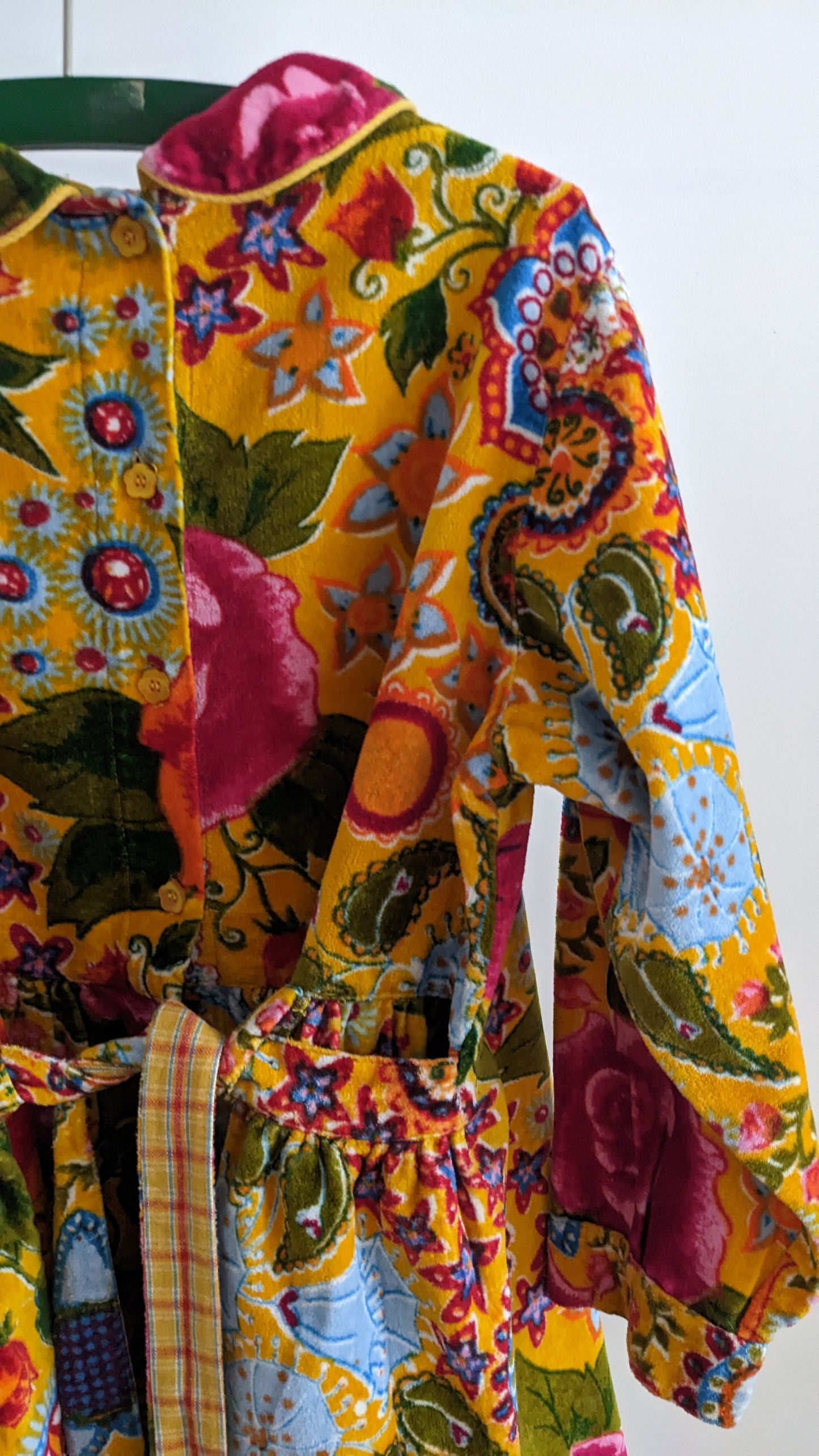Oilily yellow velvet flower printed dress