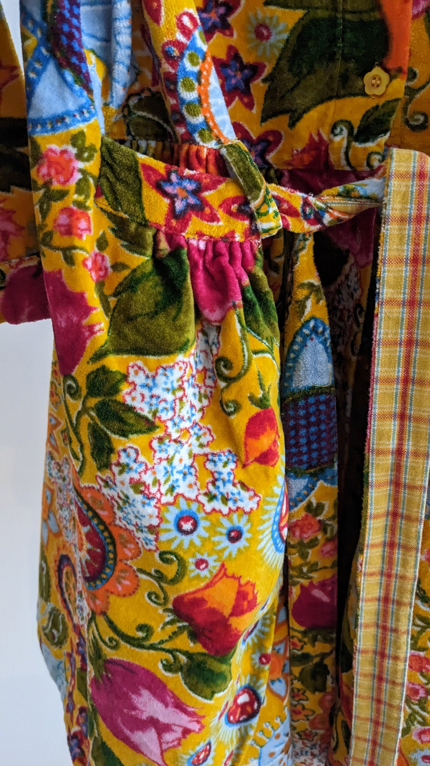 Oilily yellow velvet flower printed dress