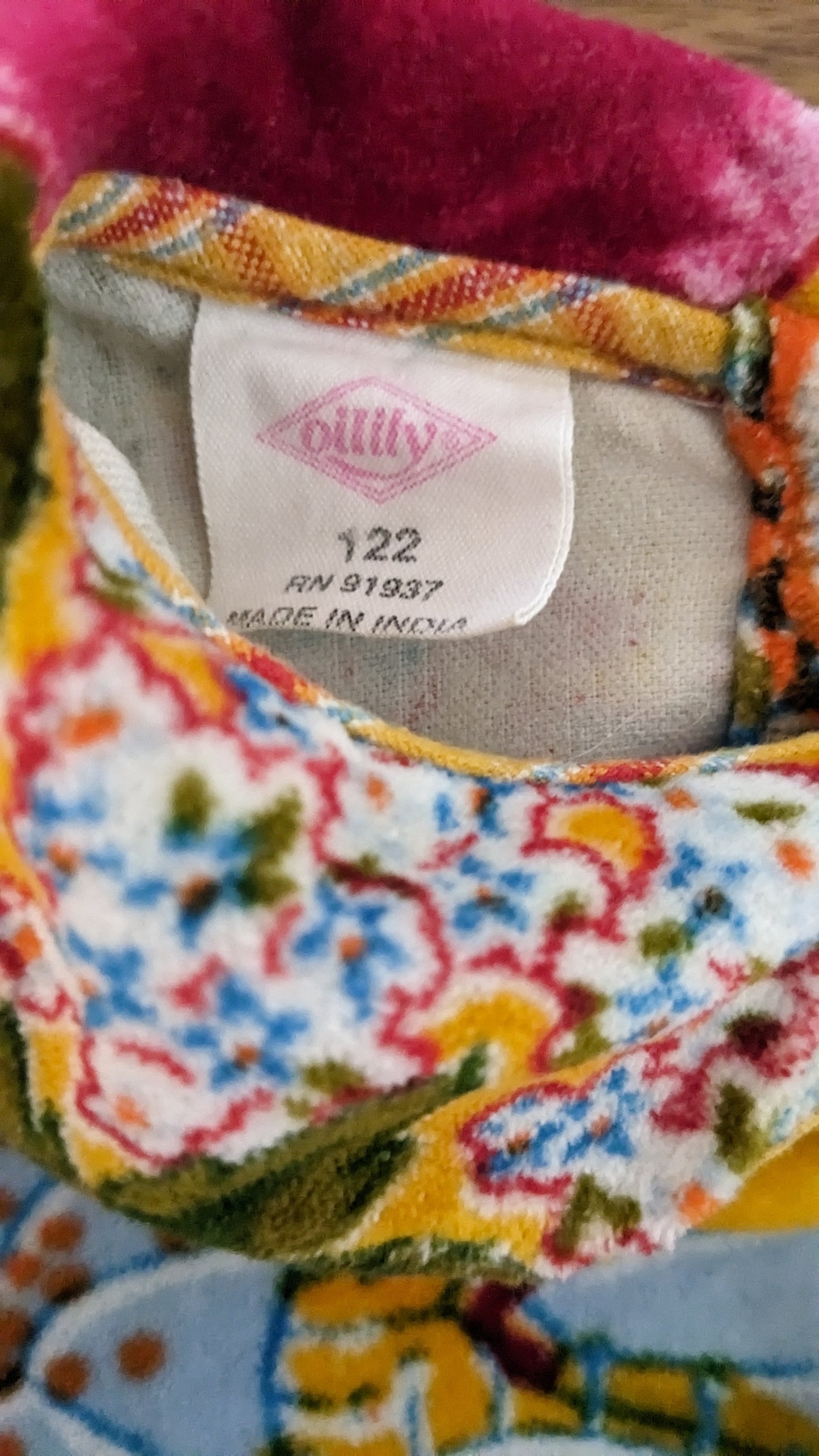 Oilily yellow velvet flower printed dress