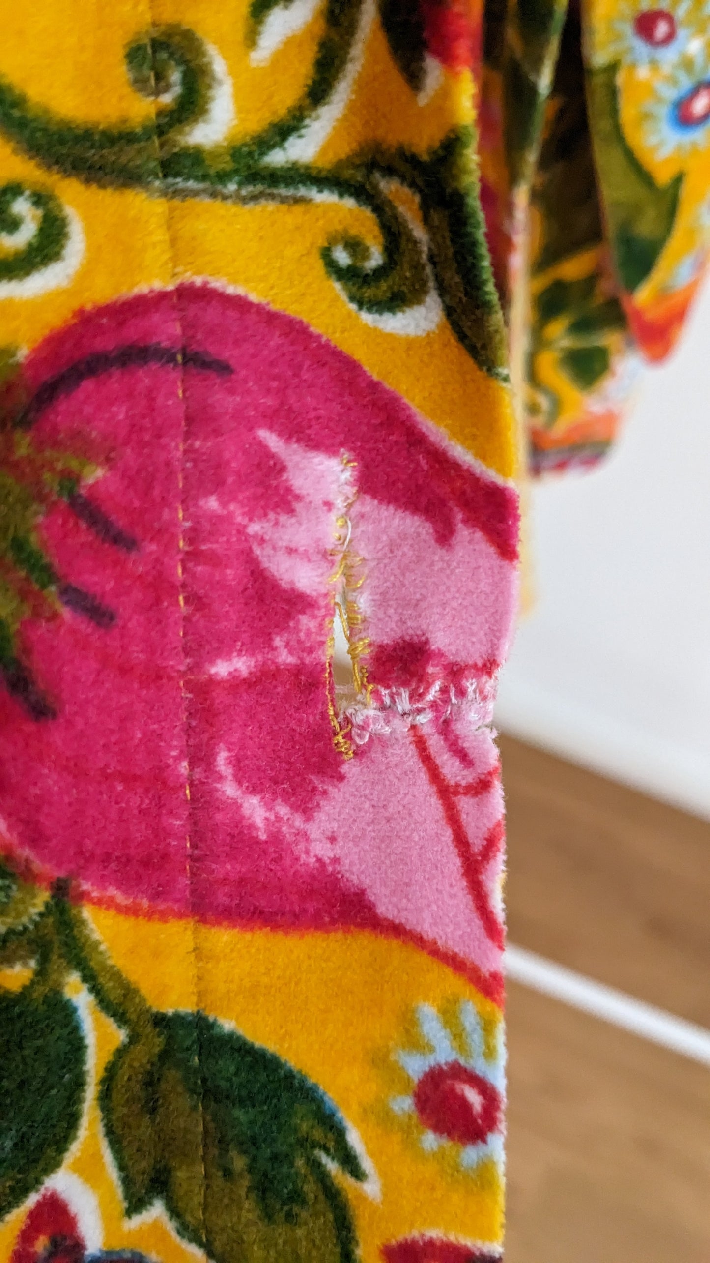 Oilily yellow velvet flower printed dress