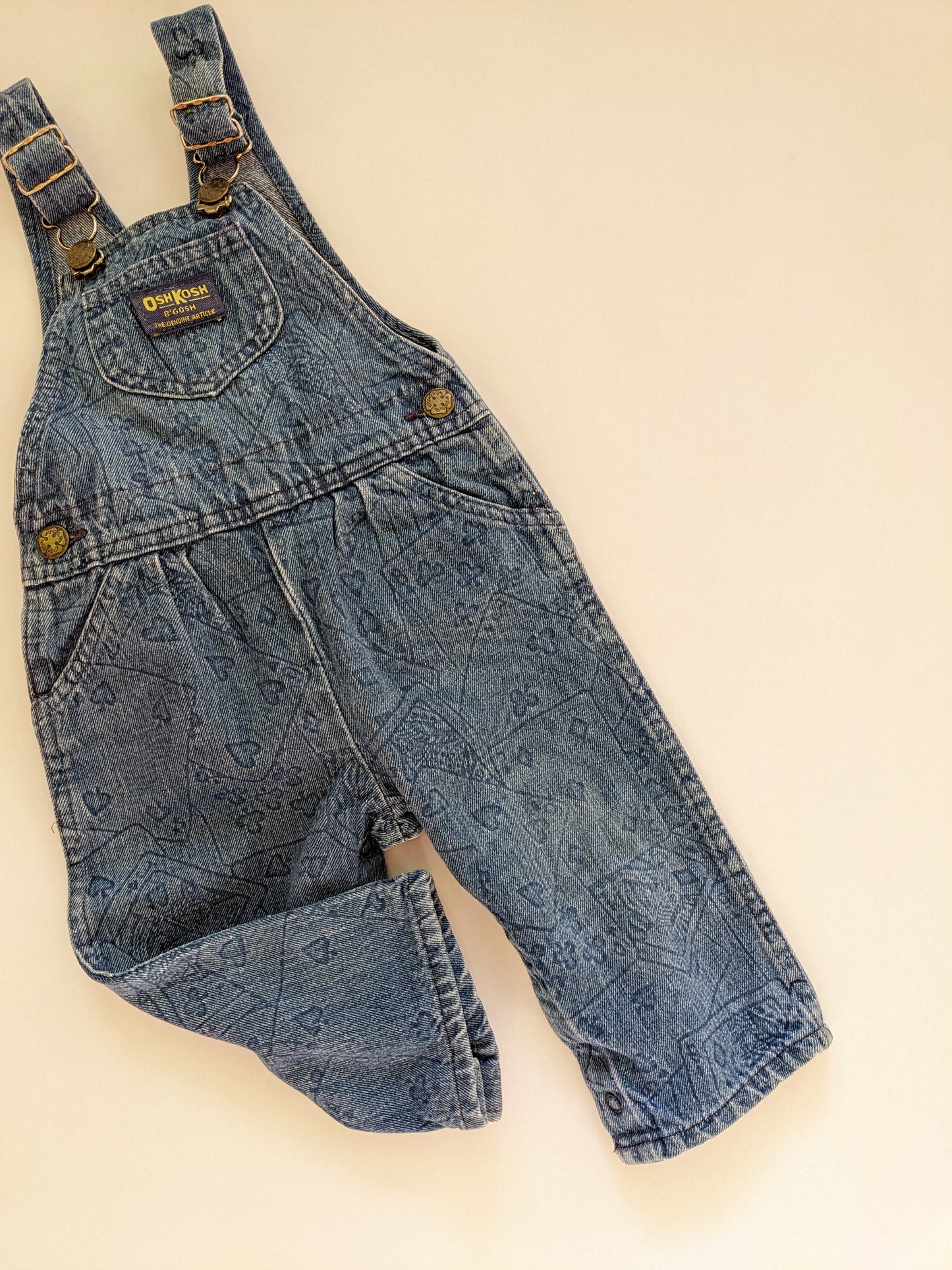 Oshkosh b'Gosh Playing Card Denim Vintage Overall 18