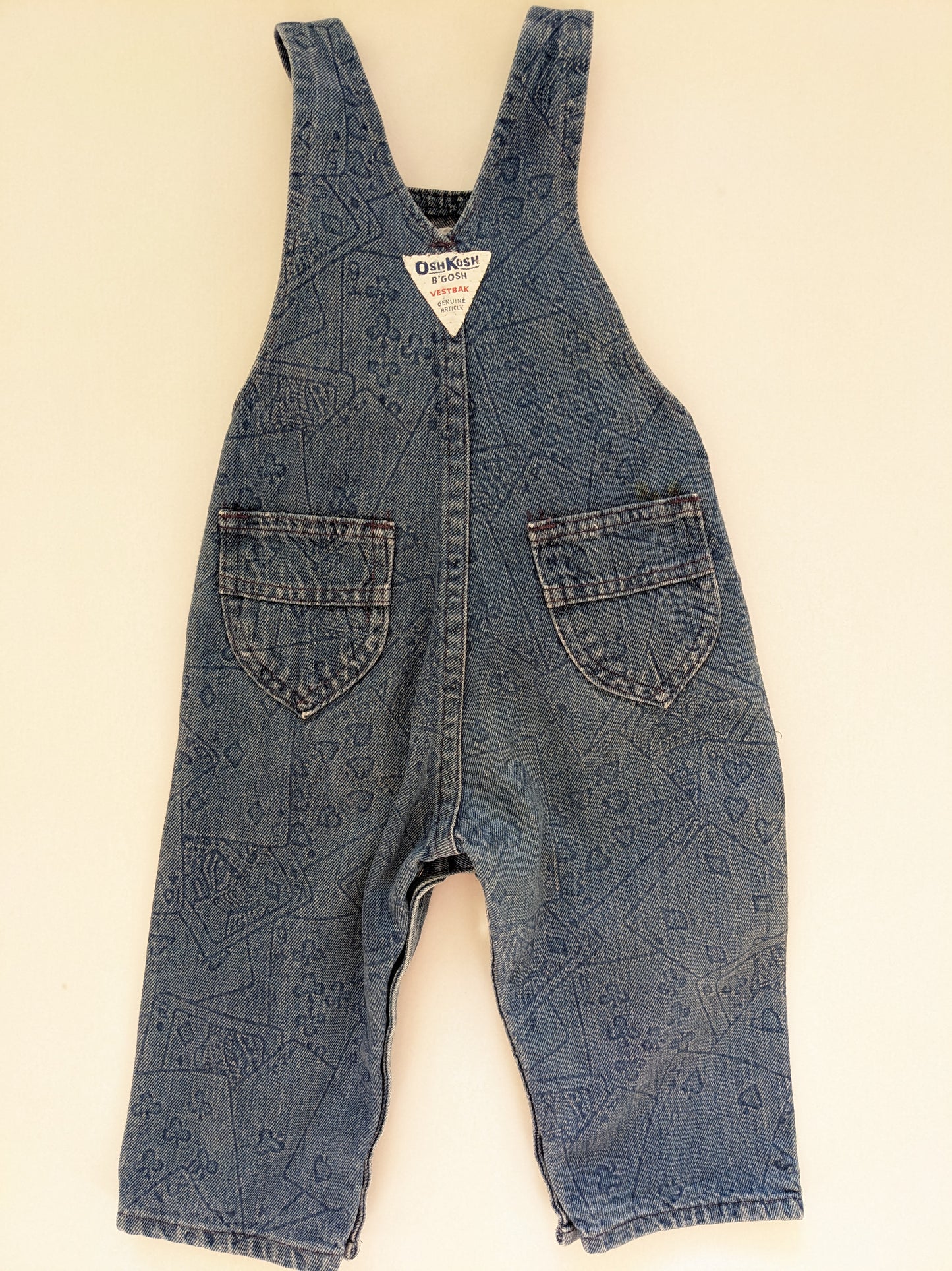 Oshkosh b'Gosh Playing Card Denim Vintage Overall 18