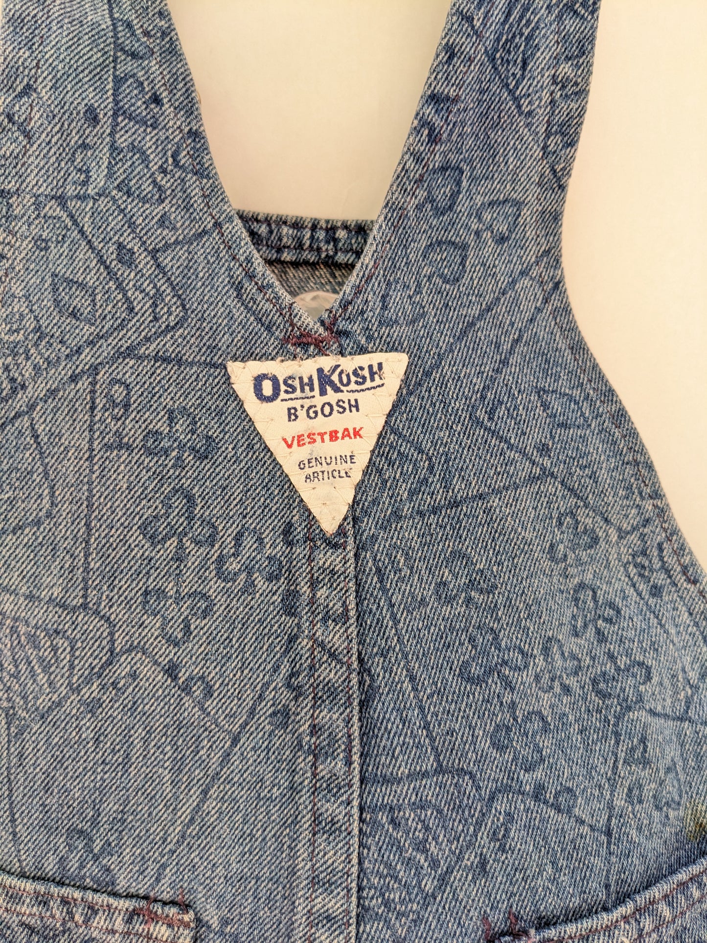Oshkosh b'Gosh Playing Card Denim Vintage Overall 18