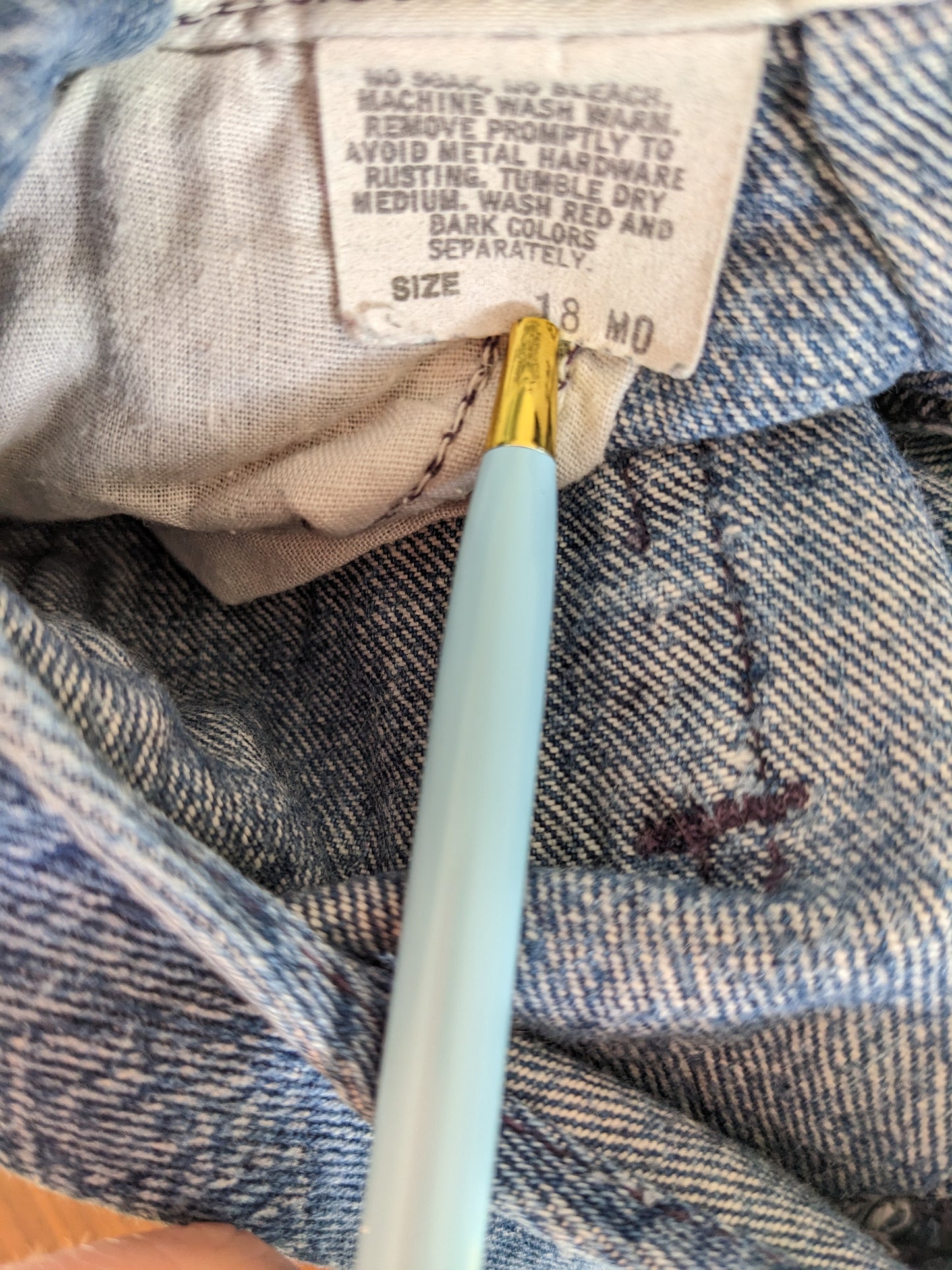 Oshkosh b'Gosh Playing Card Denim Vintage Overall 18