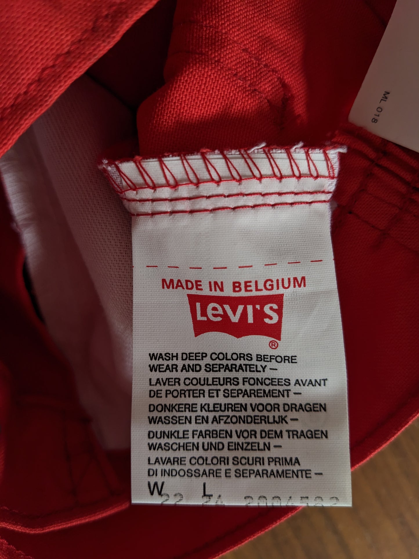 Red Little Levi's 5 Pocket Trousers Vintage 7 Deadstock