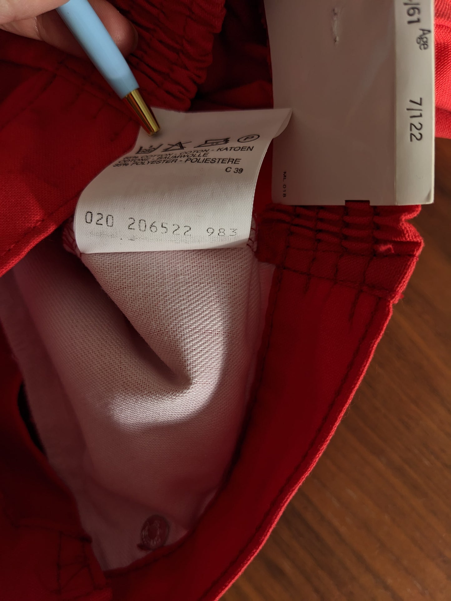 Red Little Levi's 5 Pocket Trousers Vintage 7 Deadstock