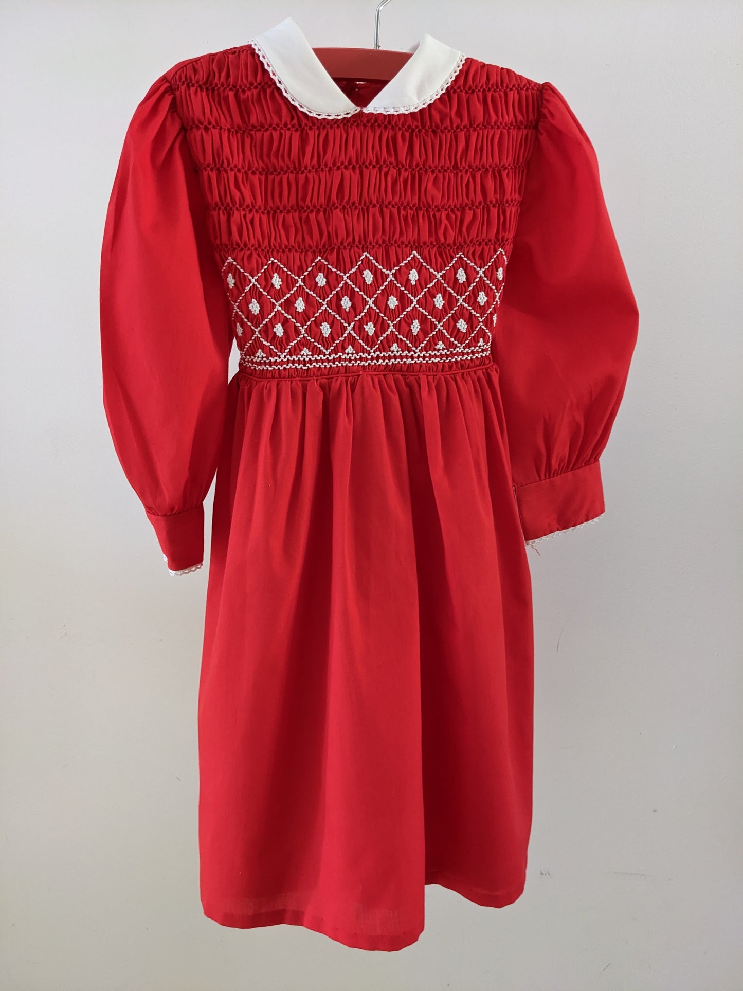 Polly Flinders Vintage Smoke Dress Red 4