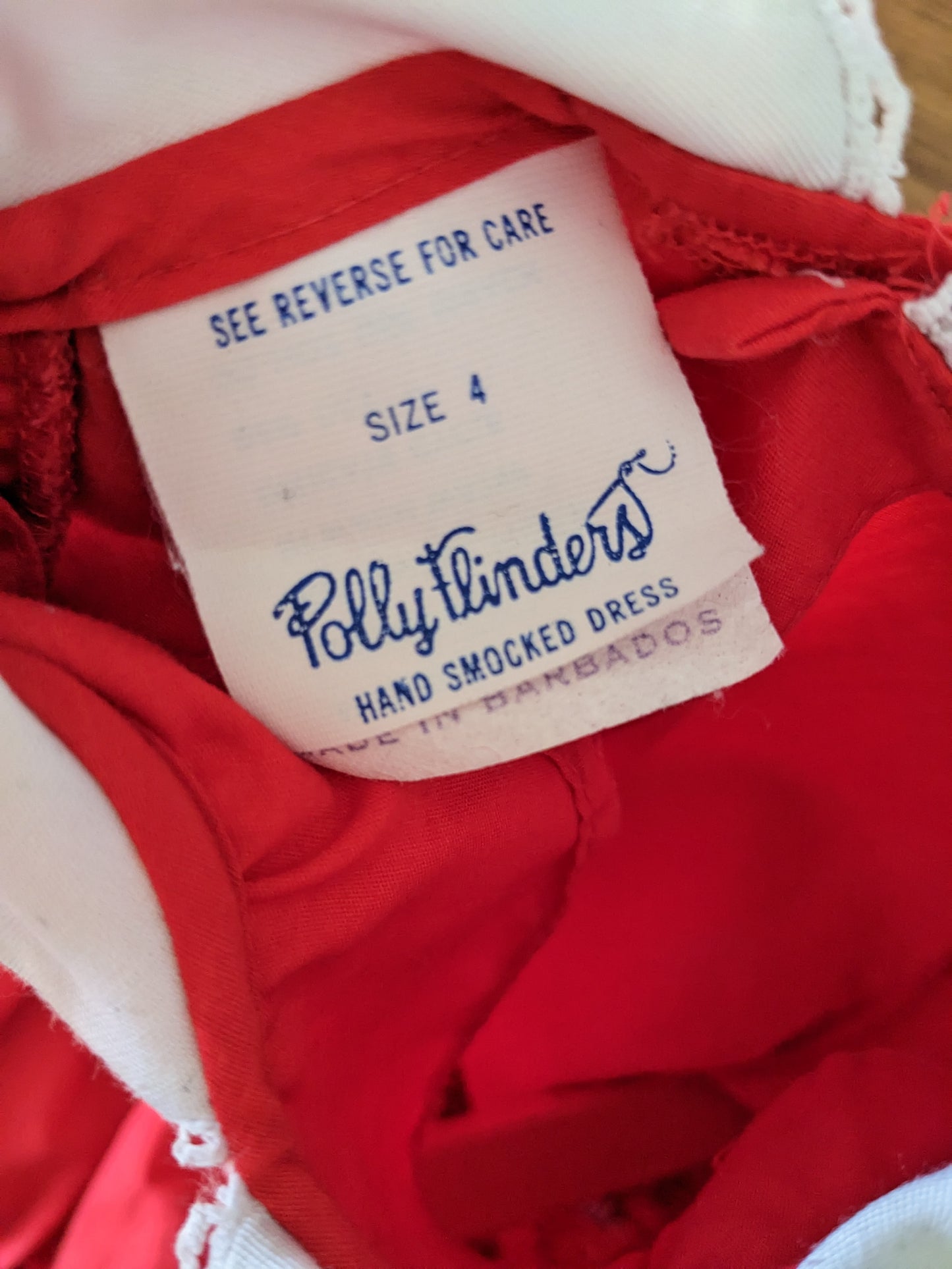 Polly Flinders Vintage Smoke Dress Red 4