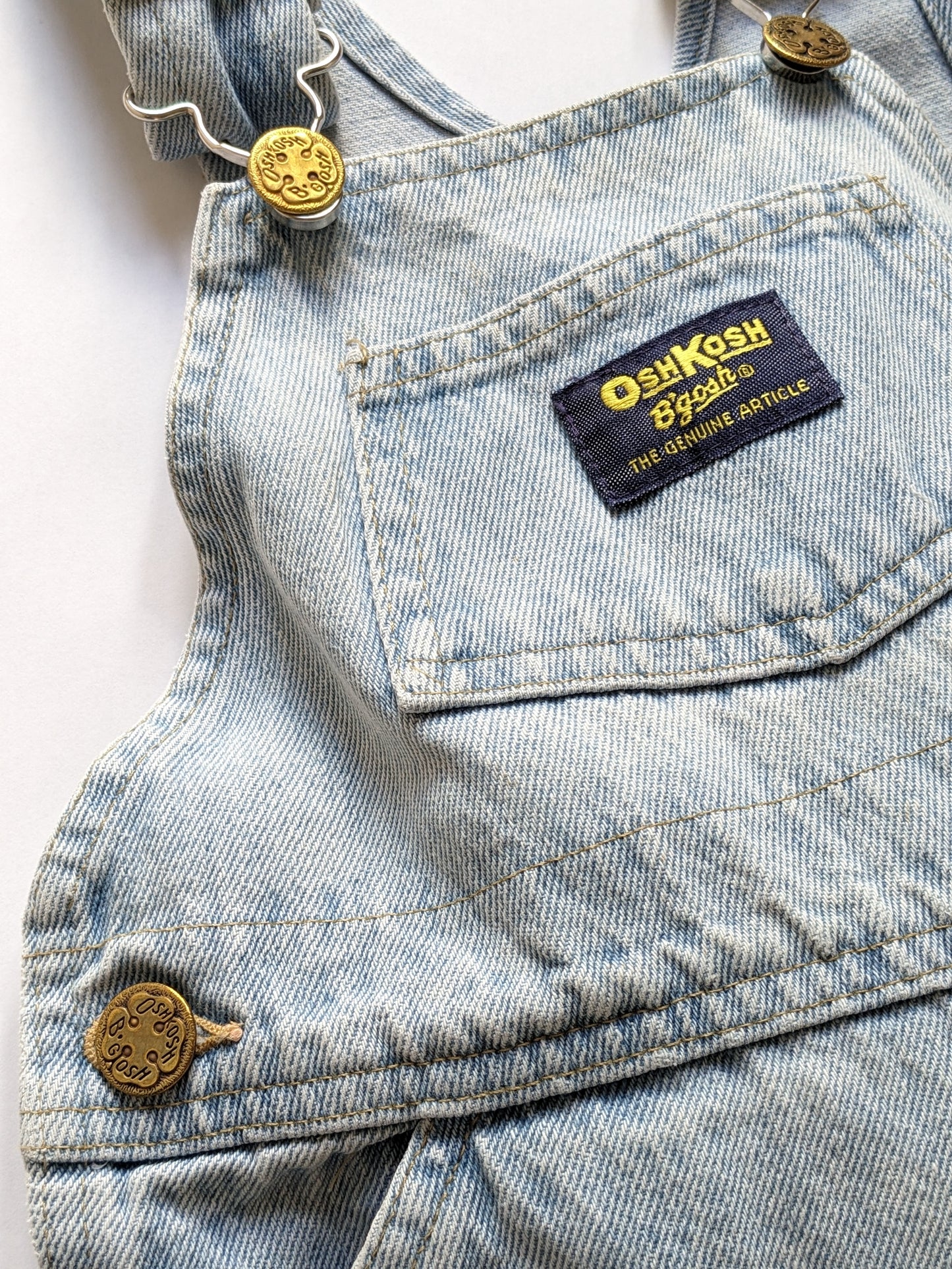 OshKosh b'Gosh denim overall light wash worker USA