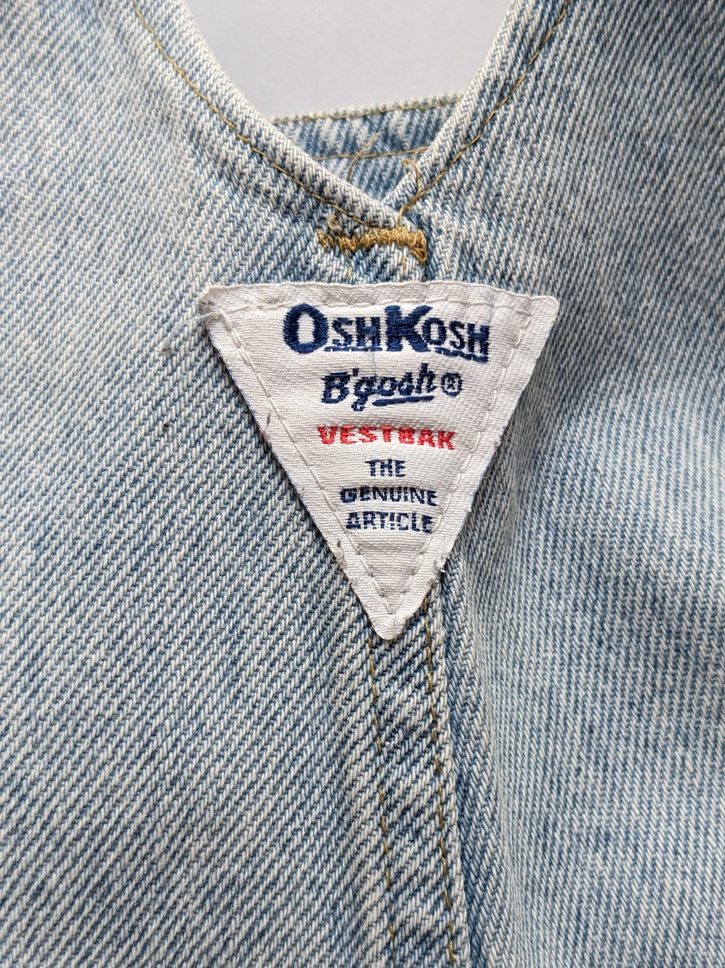 OshKosh b'Gosh denim overall light wash worker USA