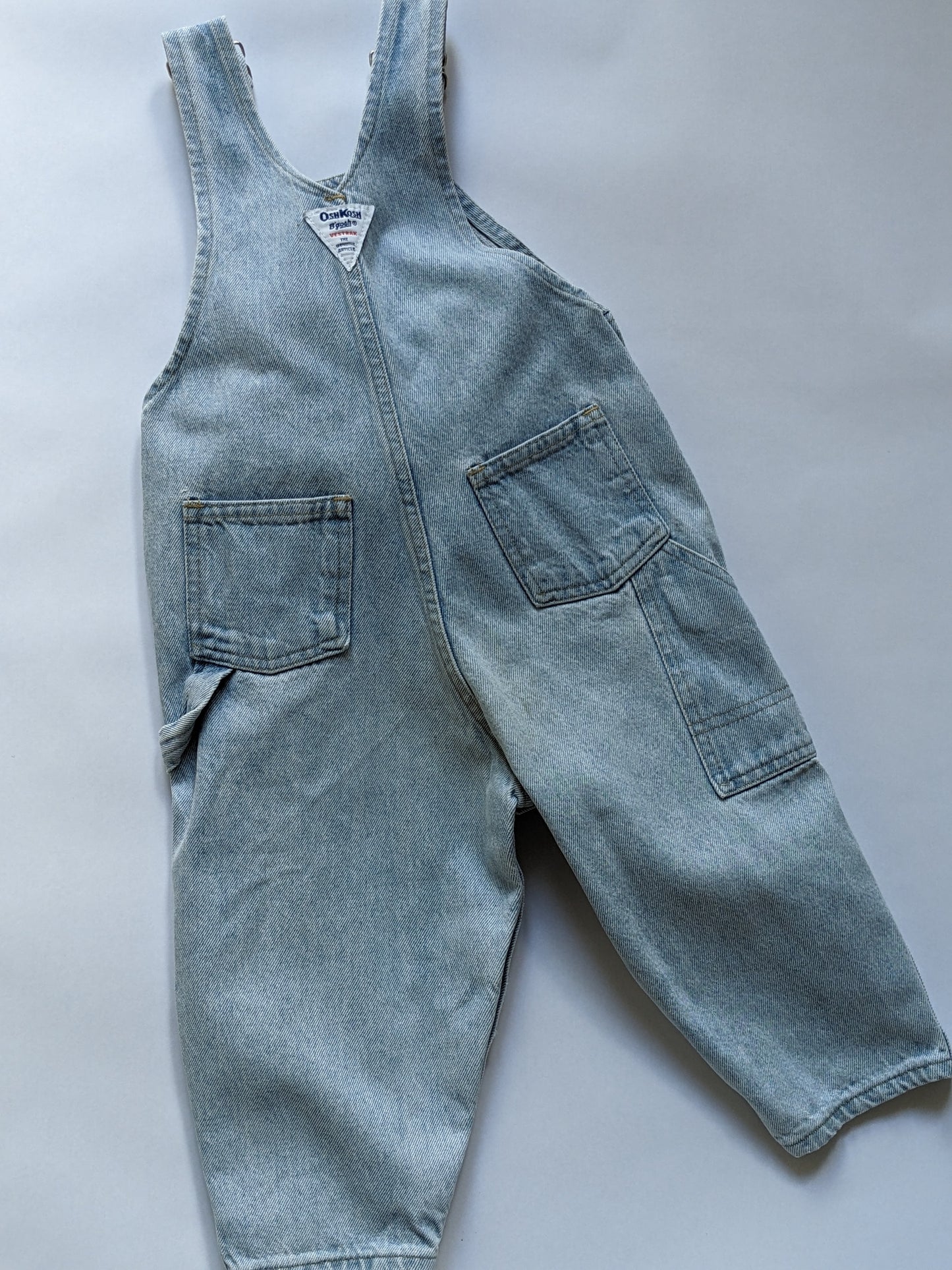 OshKosh b'Gosh denim overall light wash worker USA