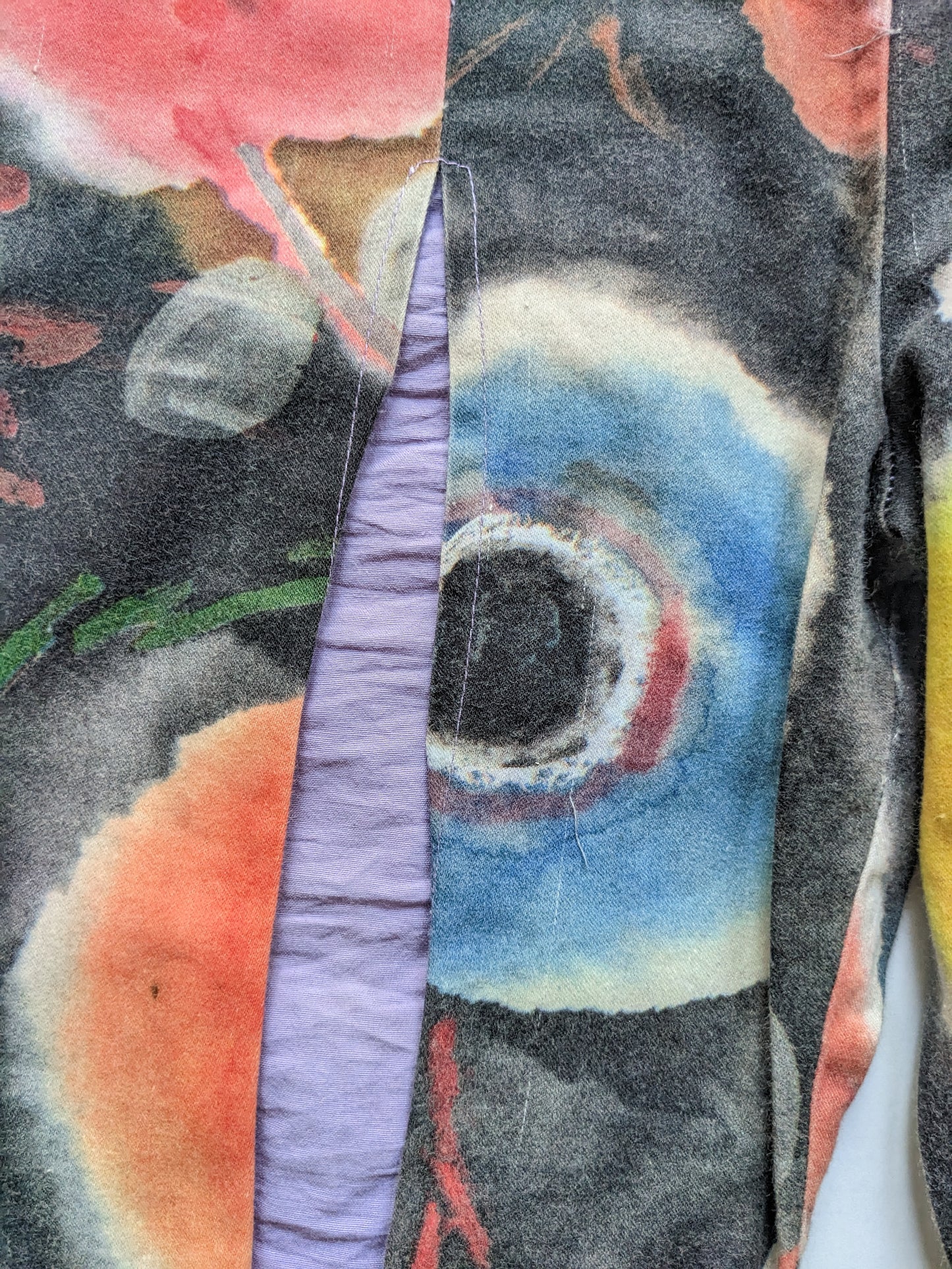 Abstract flowers print vintage trousers with bows