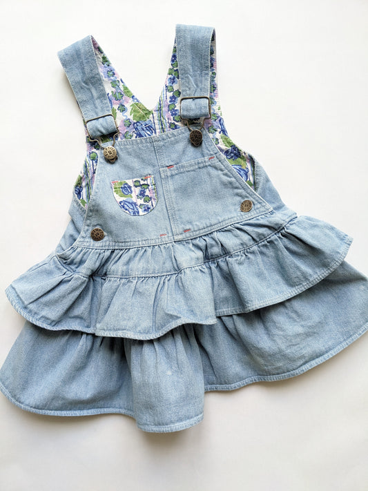 Denim patched vintage skirt all dress