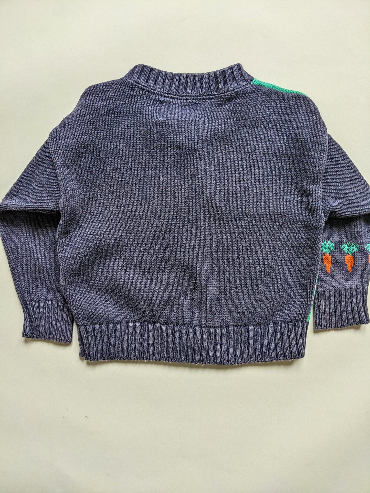 Rabbit and carrots knitted vintage cardigan