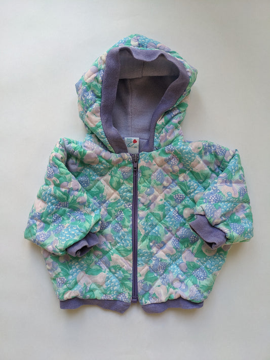 Berry fantasy quilted vintage baby jacket