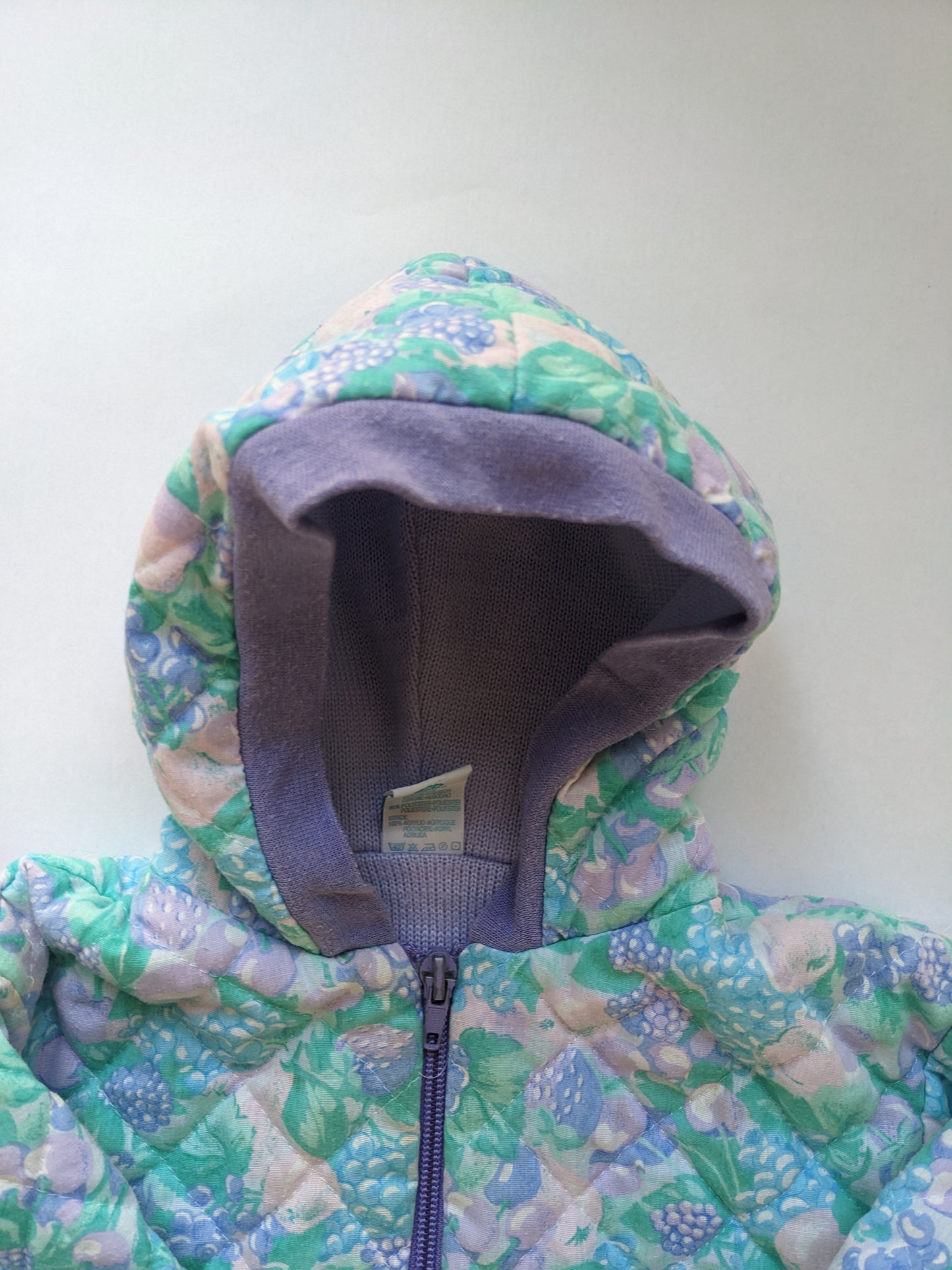 Berry fantasy quilted vintage baby jacket