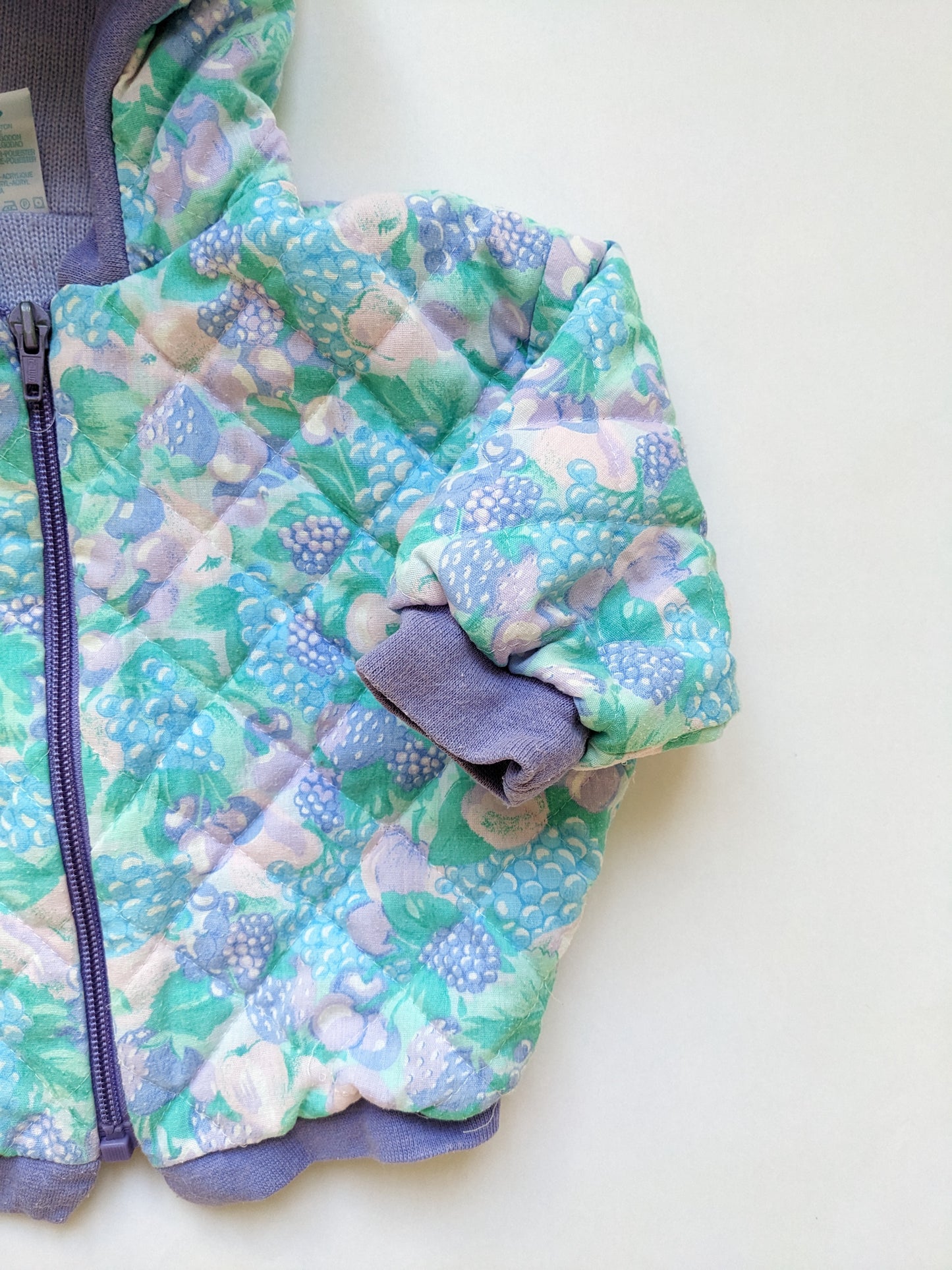 Berry fantasy quilted vintage baby jacket