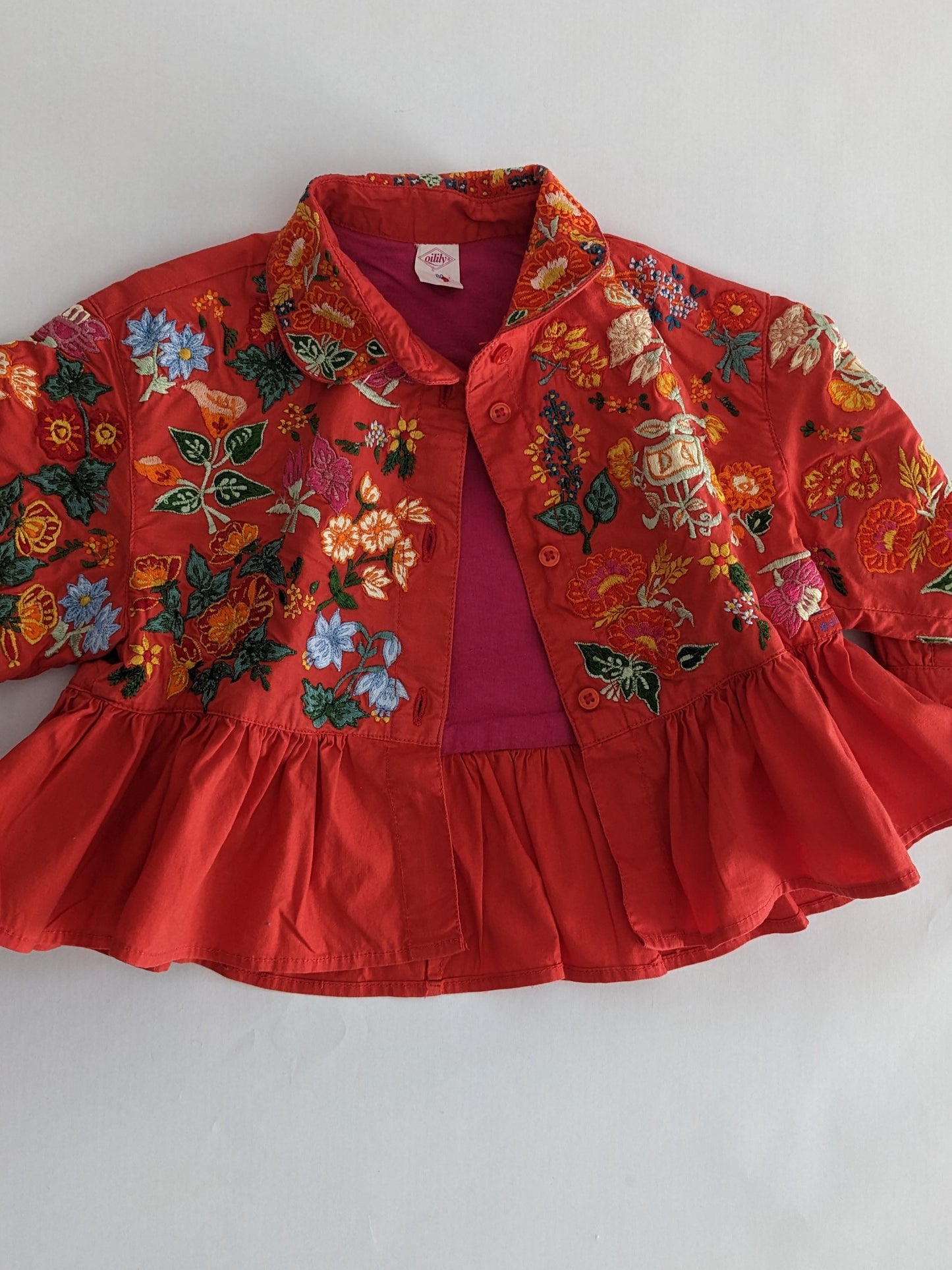 Oilily vintage preciously embroidered shirt jacket
