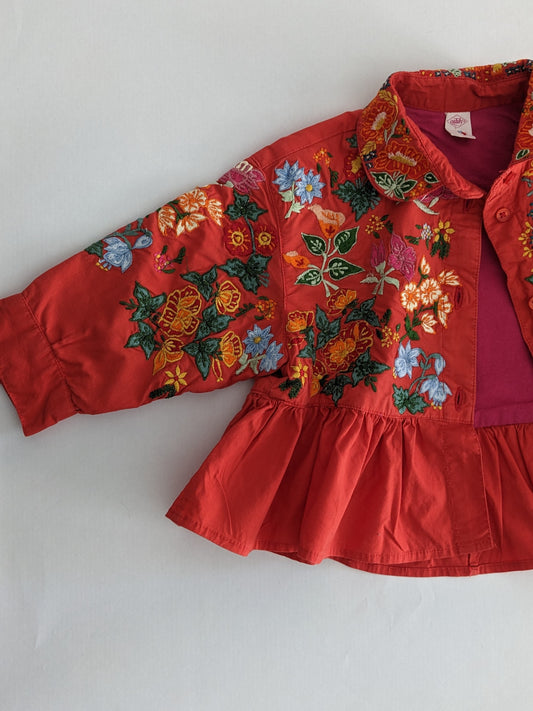 Oilily vintage preciously embroidered shirt jacket