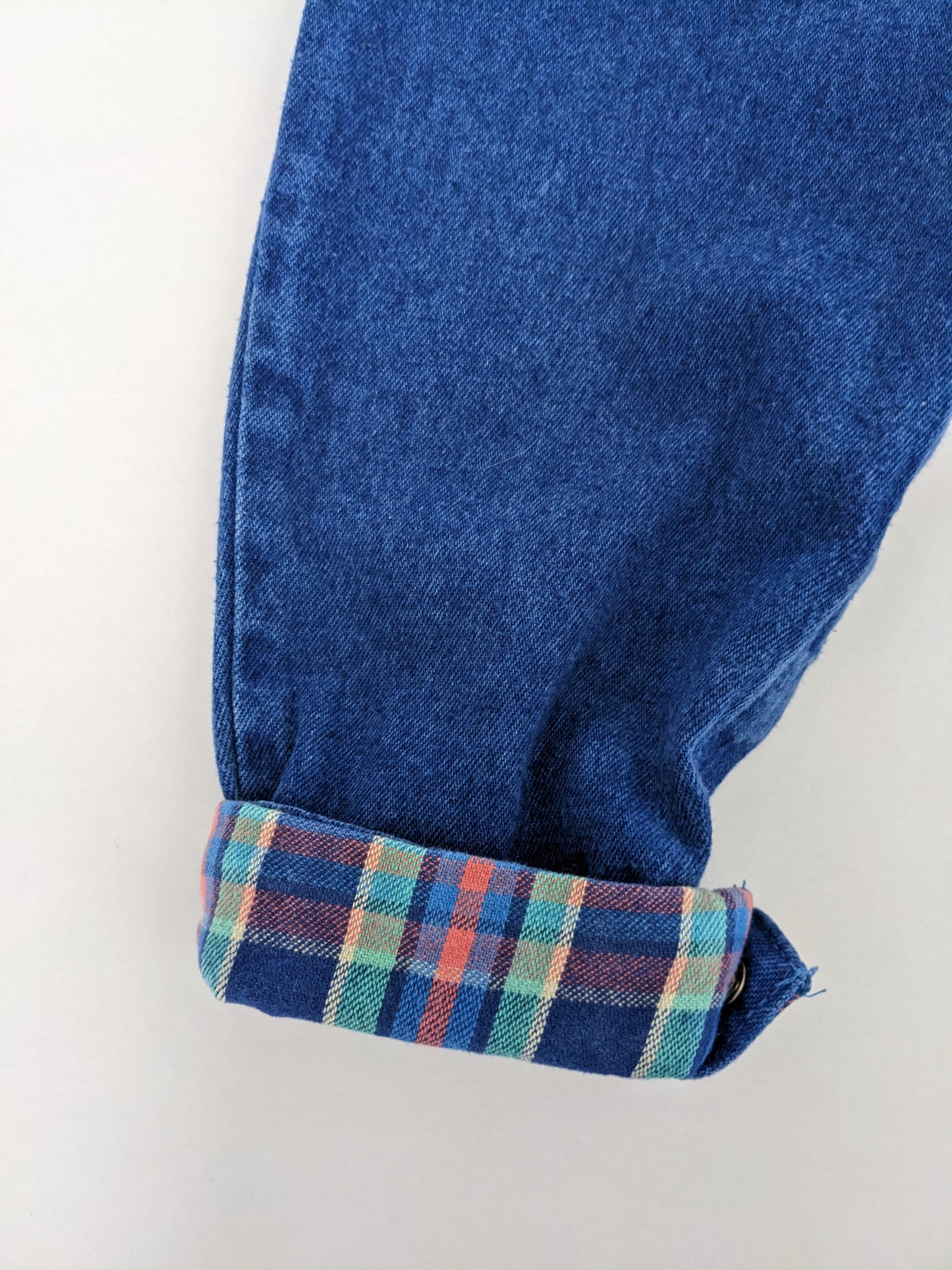 OshKosh b'Gosh vintage funny indigo and rainbow check pants
