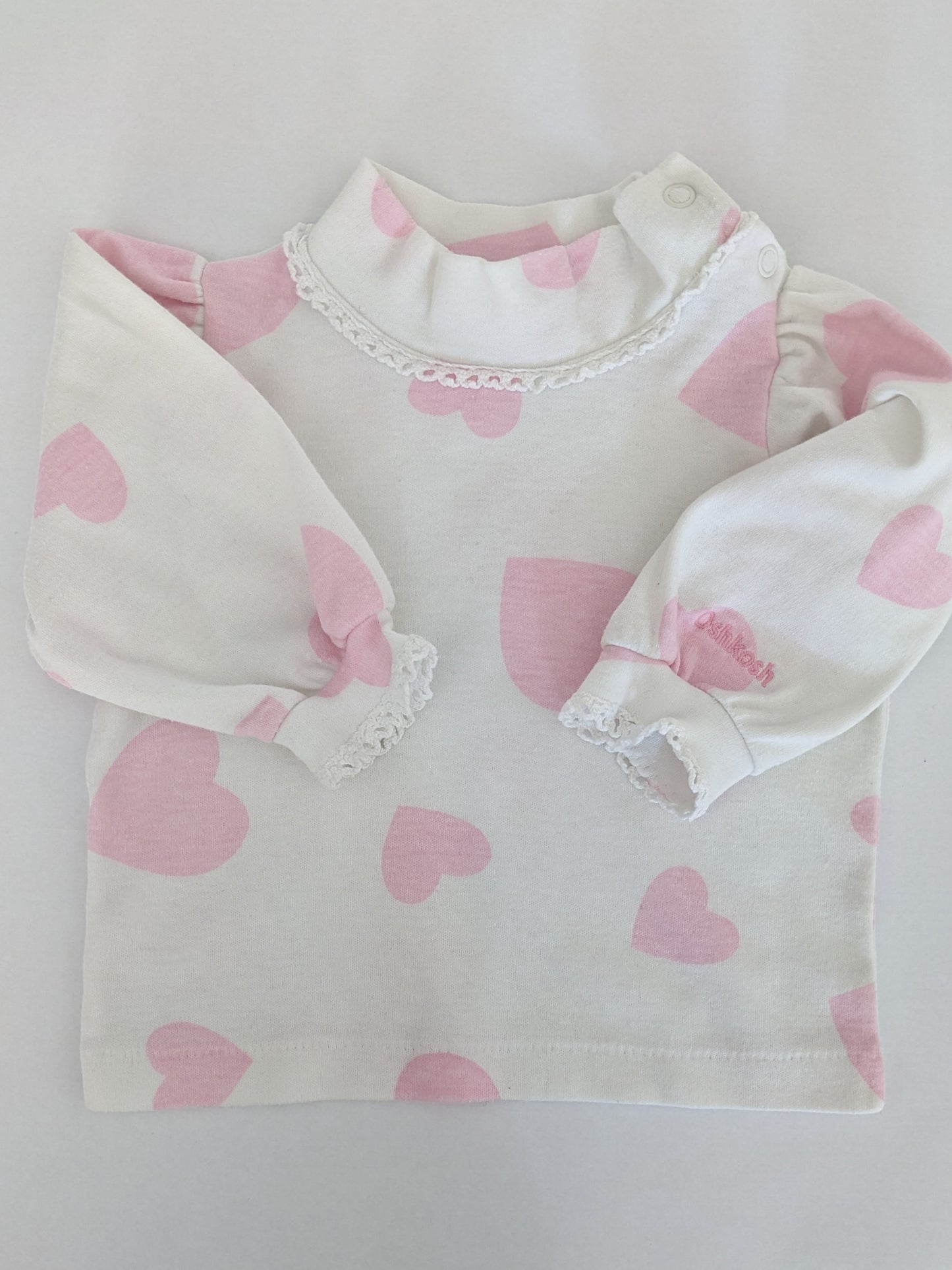 OshKosh b'Gosh vintage big hearts pink long sleeves shirt